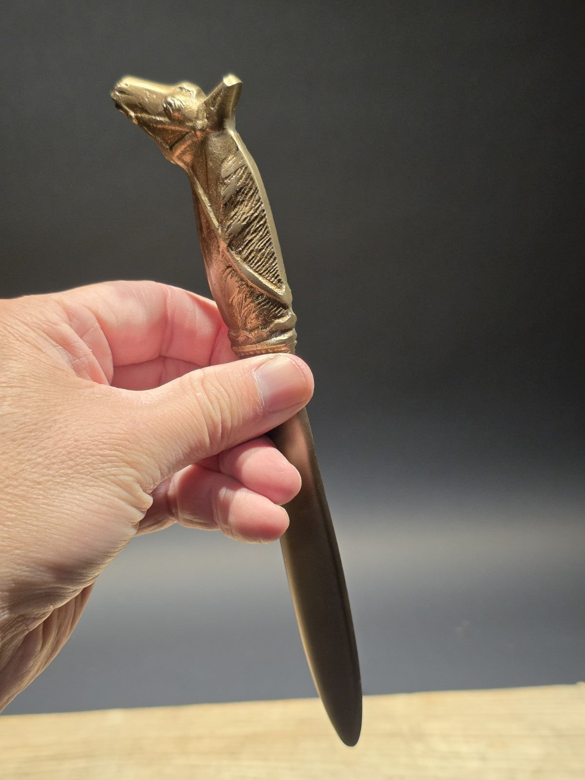 8 1/2"  Vintage Style Brass Horse Letter Opener