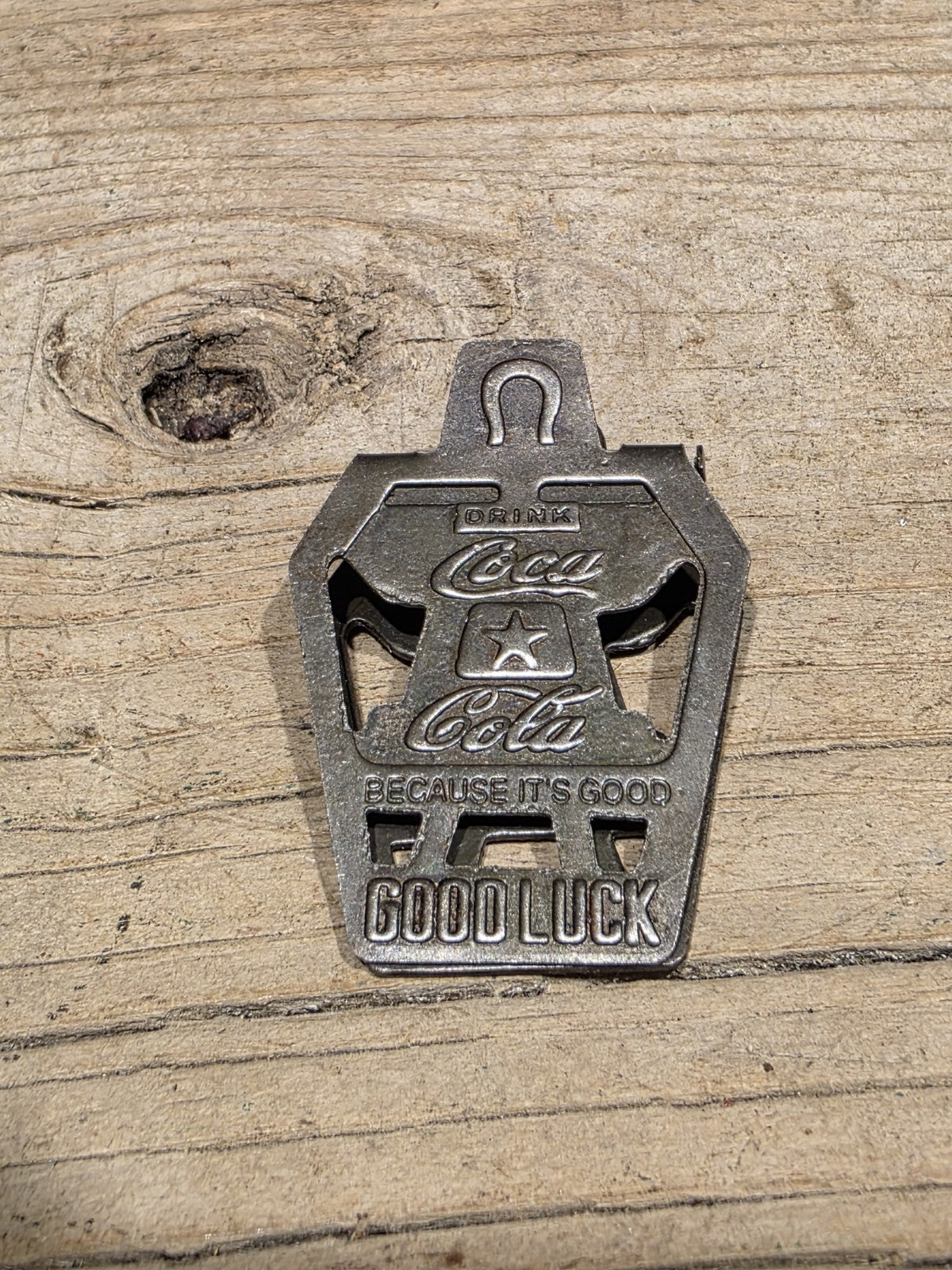 Antique Style Metal Coca-Cola “Good Luck” Advertising Clip
