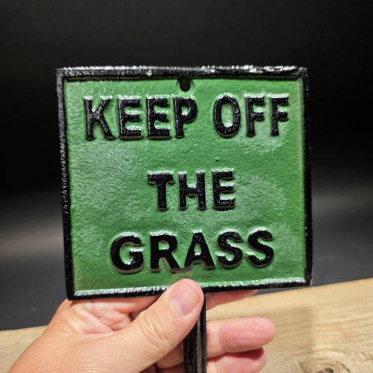 Vintage Style Cast Iron “Keep Off the Grass” Parks Lawn Sign