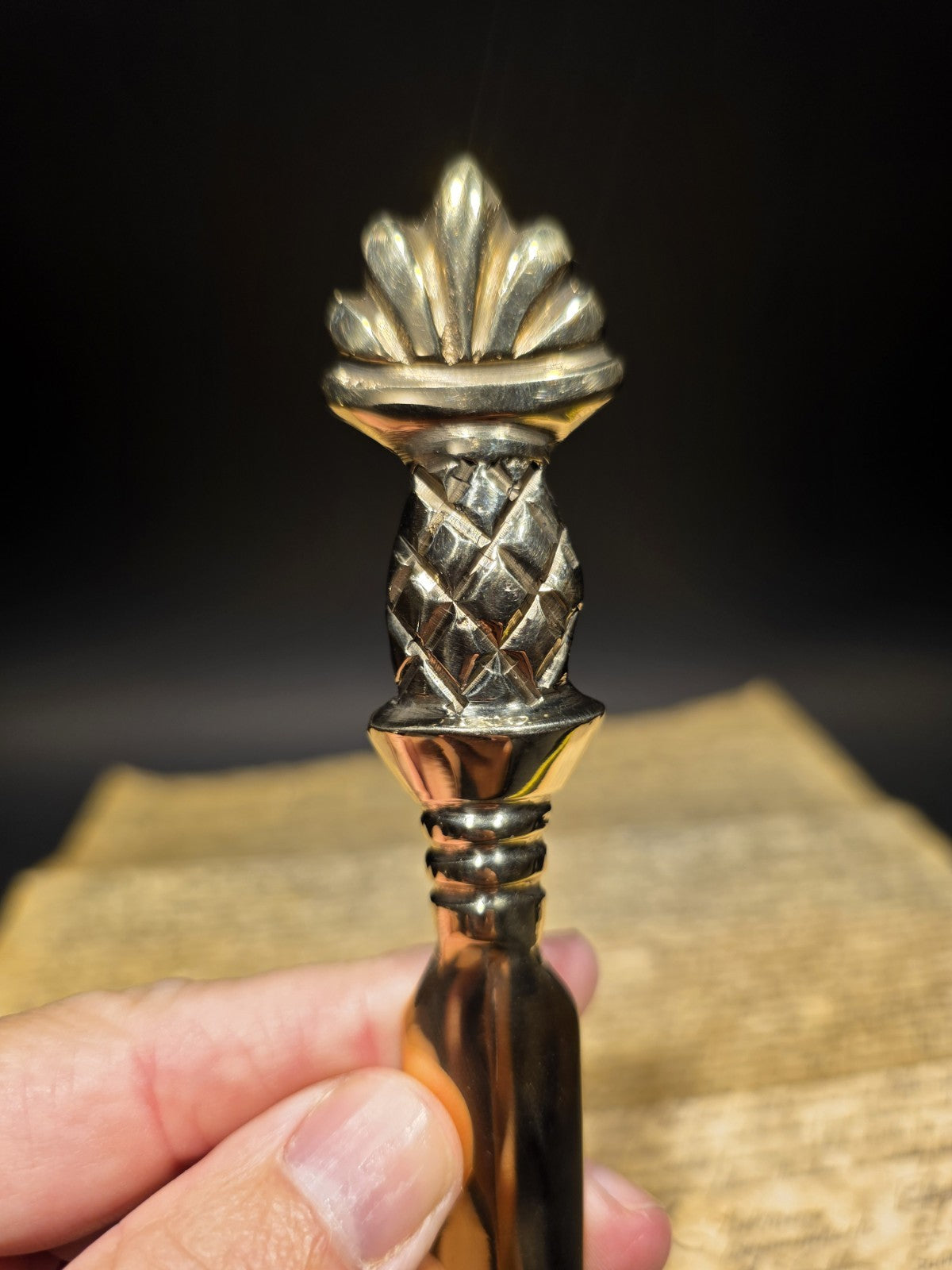 Vintage Style Brass Pineapple Handle Letter Opener