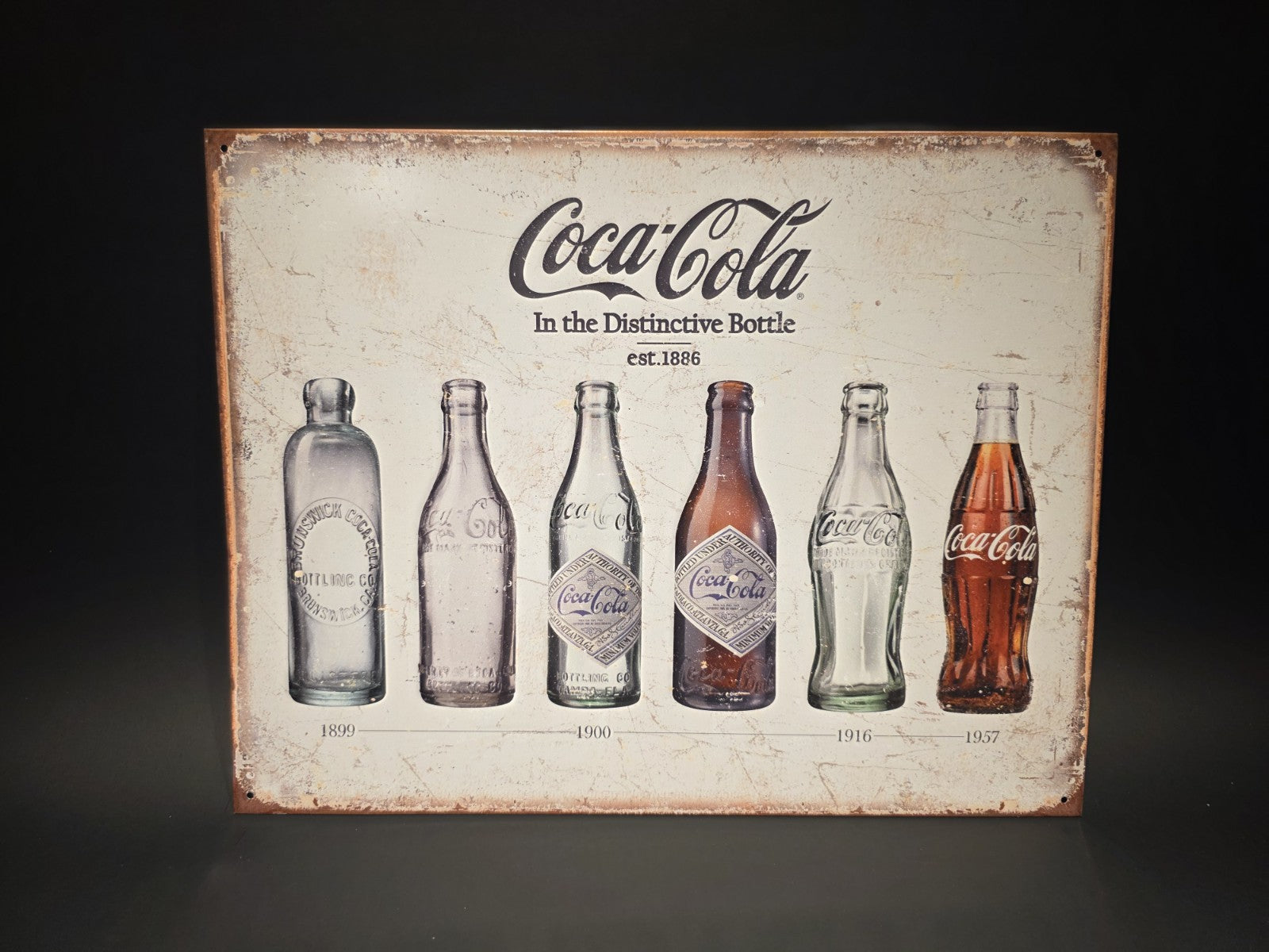 Metal Vintage Style Coca Cola Bottles Sign