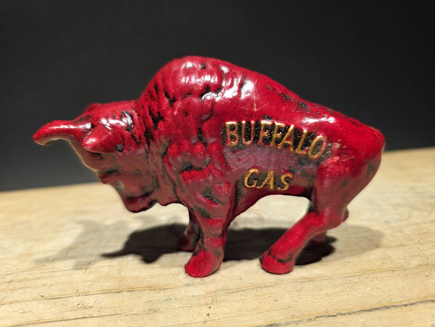 Antique Style Buffalo Gasoline Cast Iron Coin Bank