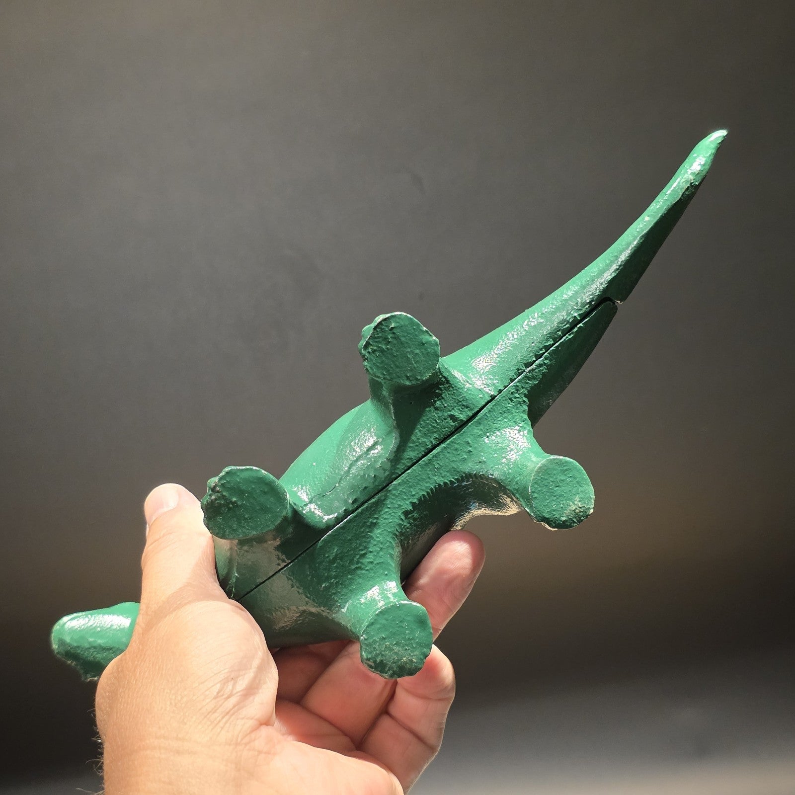 Antique Style Cast Iron Brontosaurus Dinosaur Coin Bank