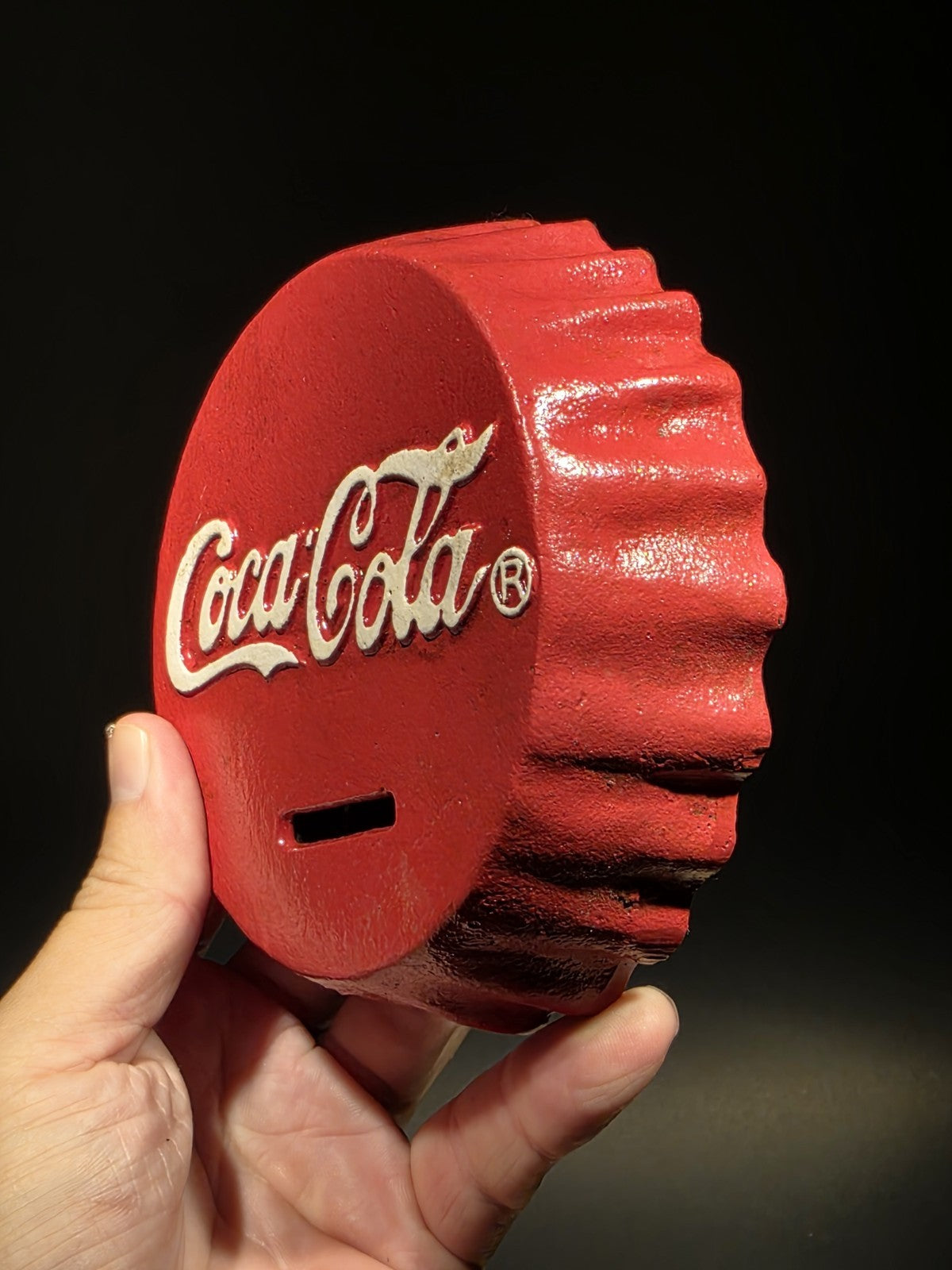 Antique Vintage Style Cast Iron Coca Cola Bottle Cap Coin Bank Atlanta Ga.