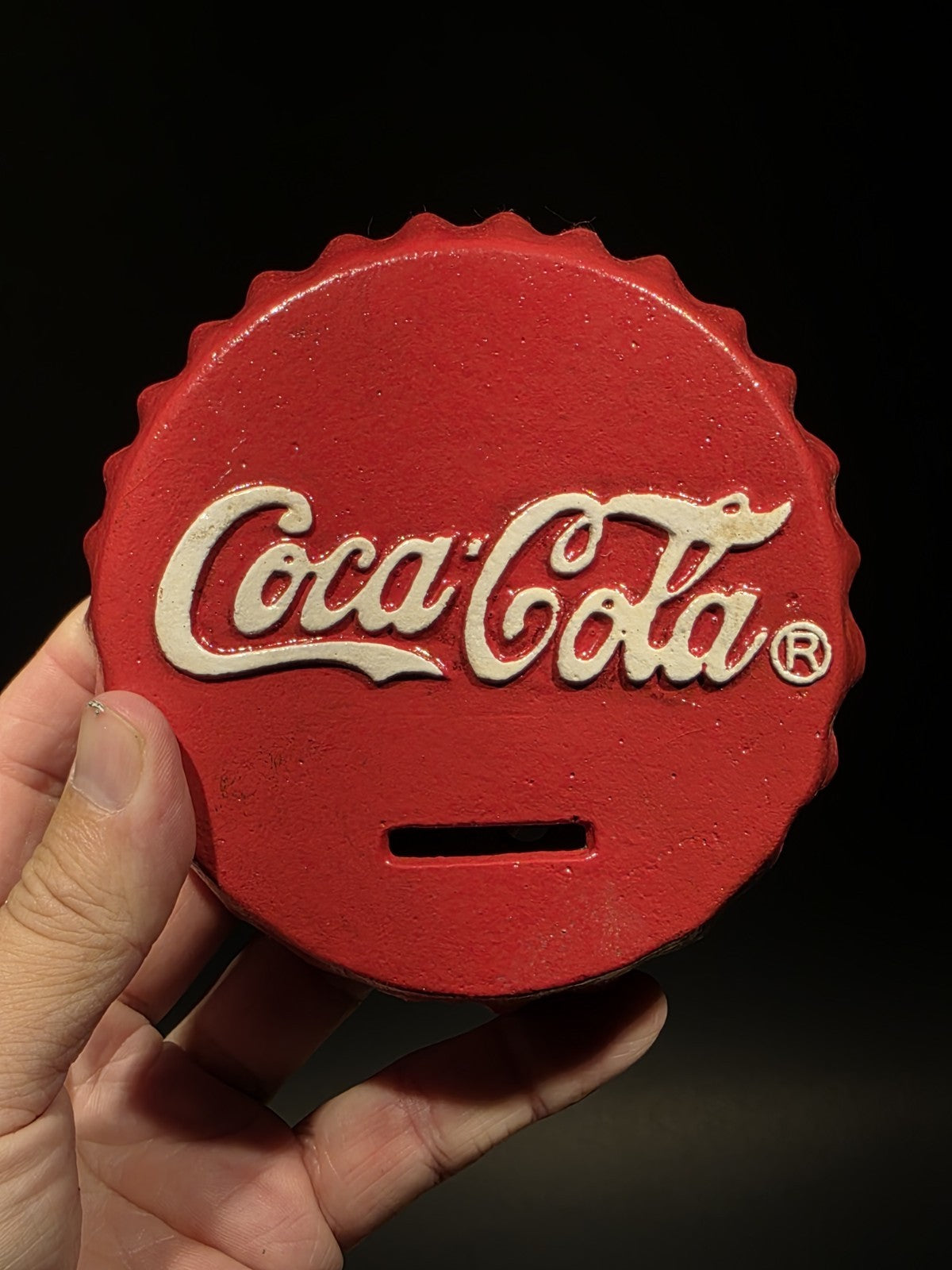 Antique Vintage Style Cast Iron Coca Cola Bottle Cap Coin Bank Atlanta Ga.