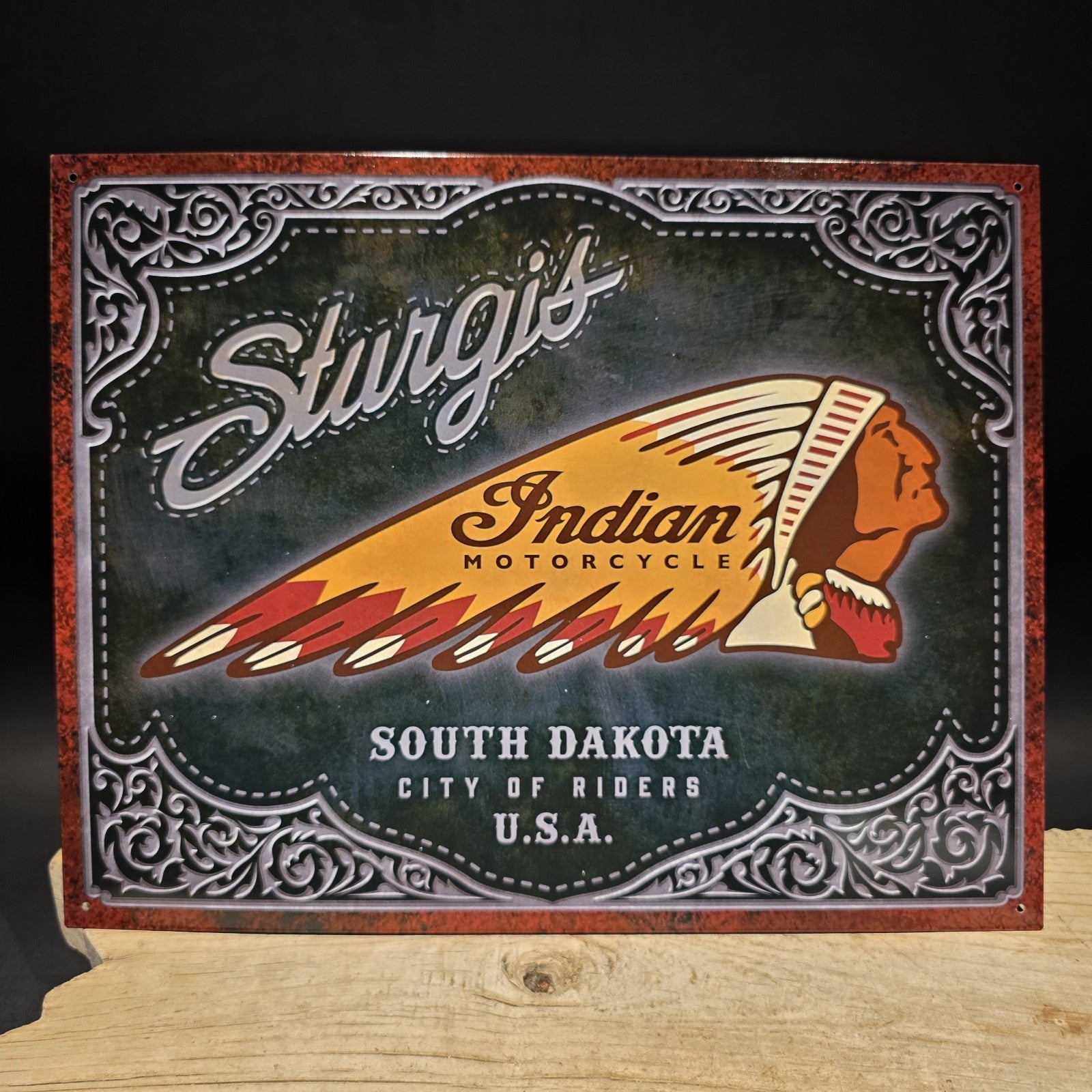 Metal Vintage Style Sturgis Indian Motorcycle Tin Sign