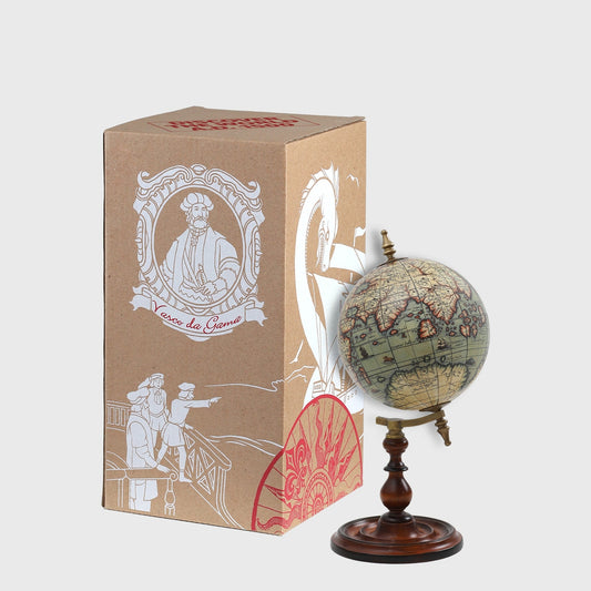 Old World Style 8" Globe w Turned Wood Stand