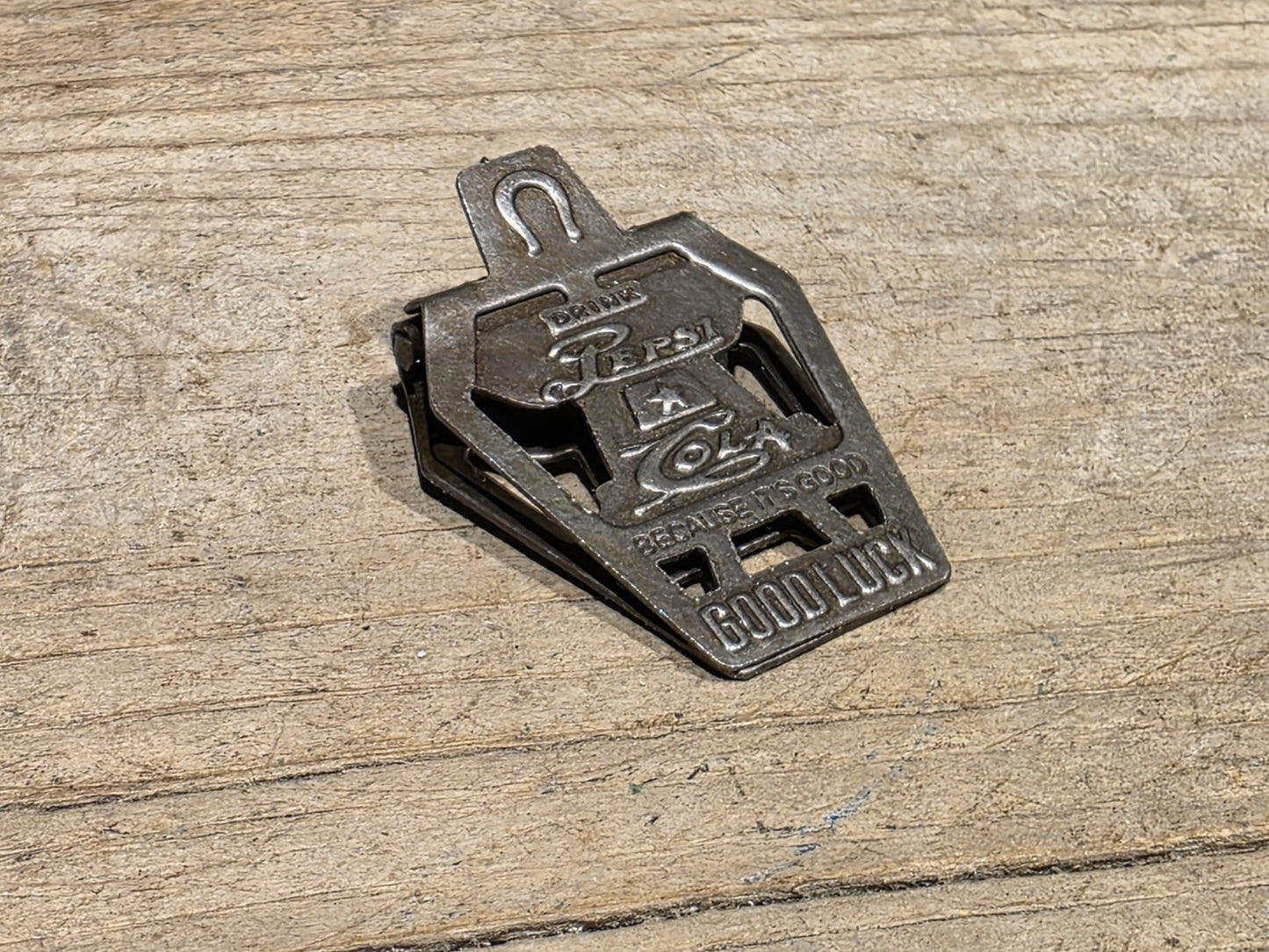 Antique Style Metal Pepsi Cola Good Luck Paper or Money Clip