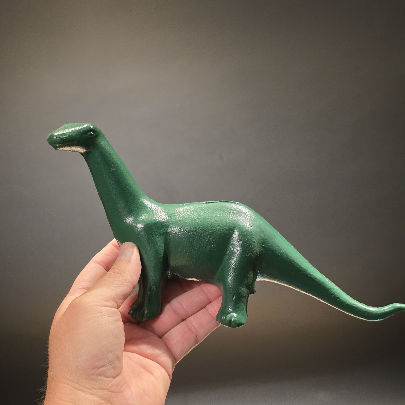 Antique Style Cast Iron Brontosaurus Dinosaur Coin Bank
