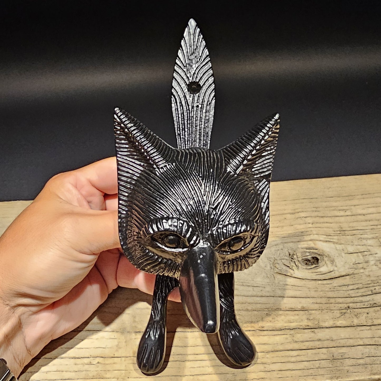 Antique Vintage Style Black Cast Iron FOX Head DOOR KNOCKER Hardware