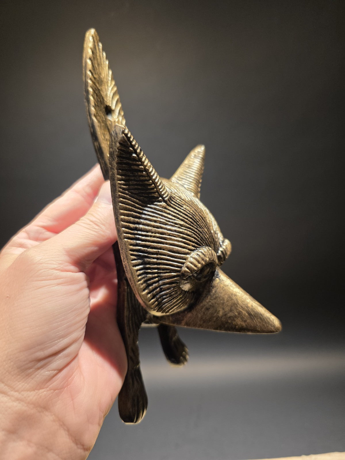 Vintage Style Antique Brass Cast Iron Fox Head Door Knocker