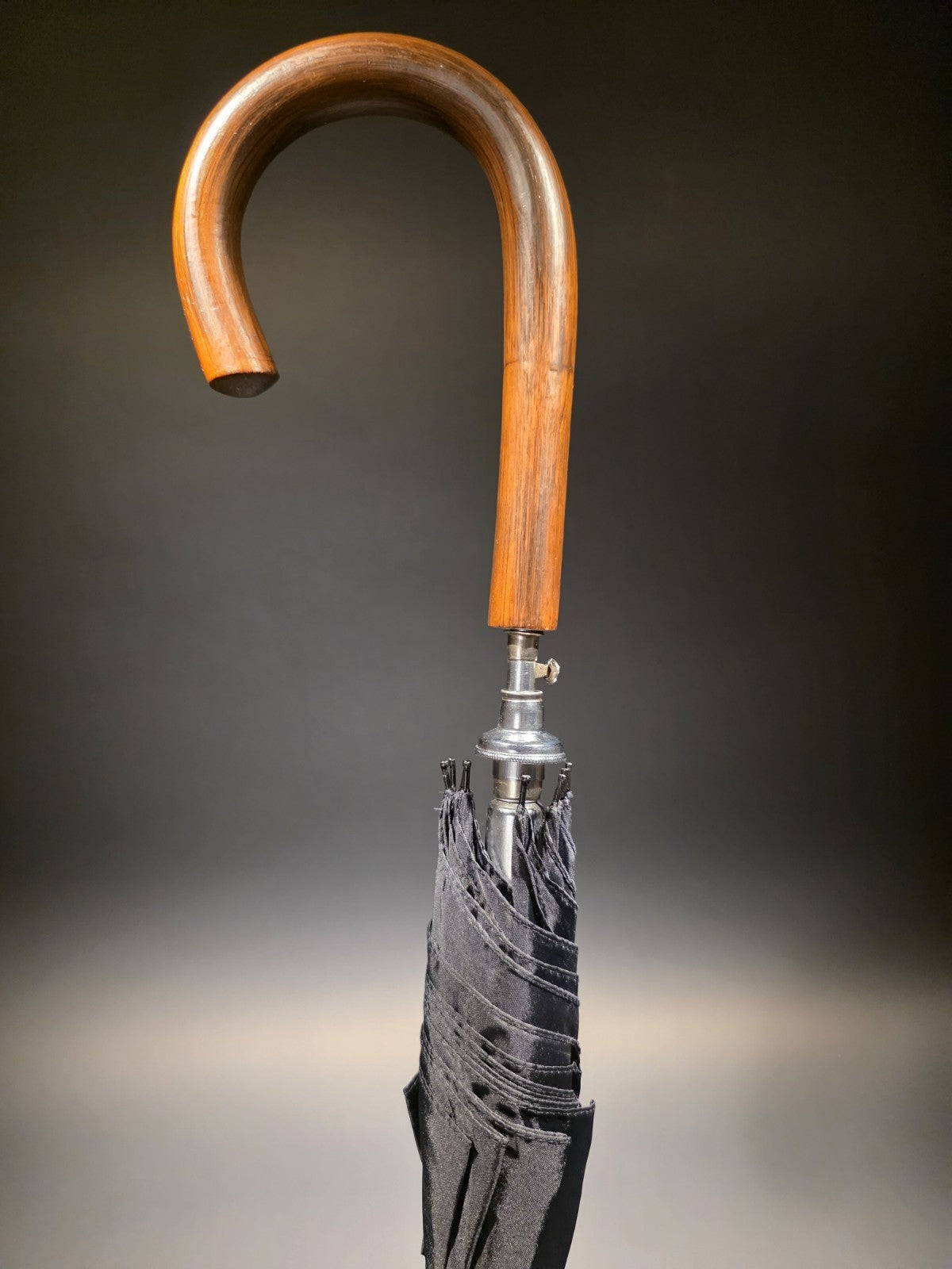 36" Antique Style Wood Crook Umbrella