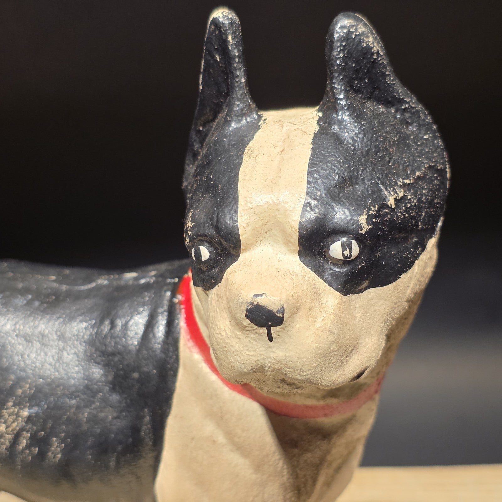 Antique Style Cast Iron Boston Terrier Dog Door Stop Coin Bank