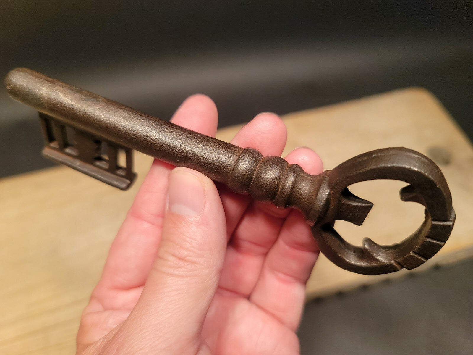 6 1/8" Antique Style Cast Iron Large Skeleton Church Key