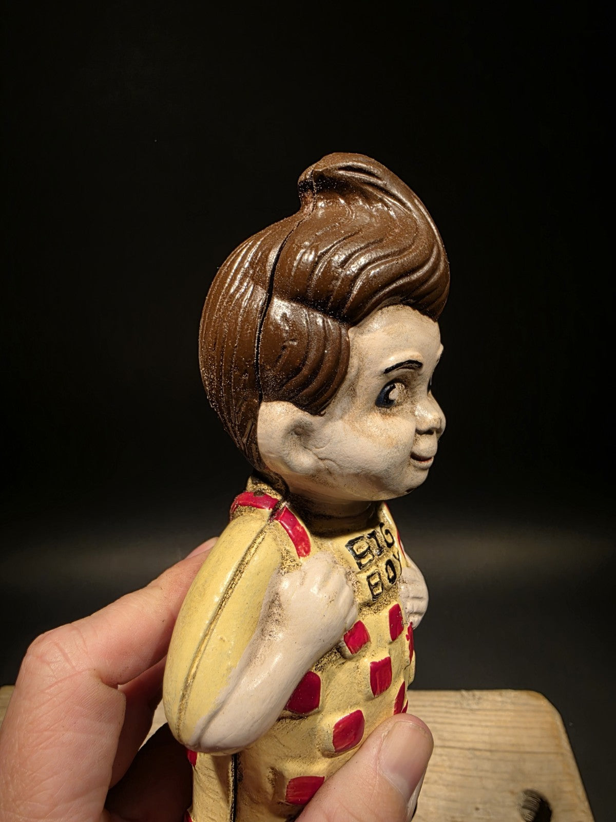 Antique Vintage Style Cast Iron Big Boy Coin Bank