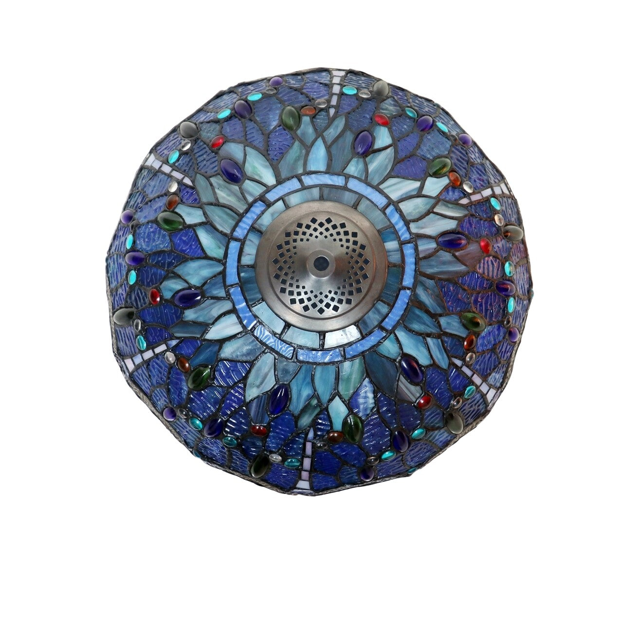 23" Antique Vintage Style Stained Glass Dragonfly Lighted Base Table Lamp