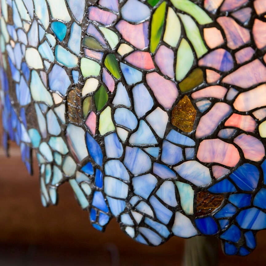 29.5" Wisteria Leaded Glass Stained Glass Table Lamp