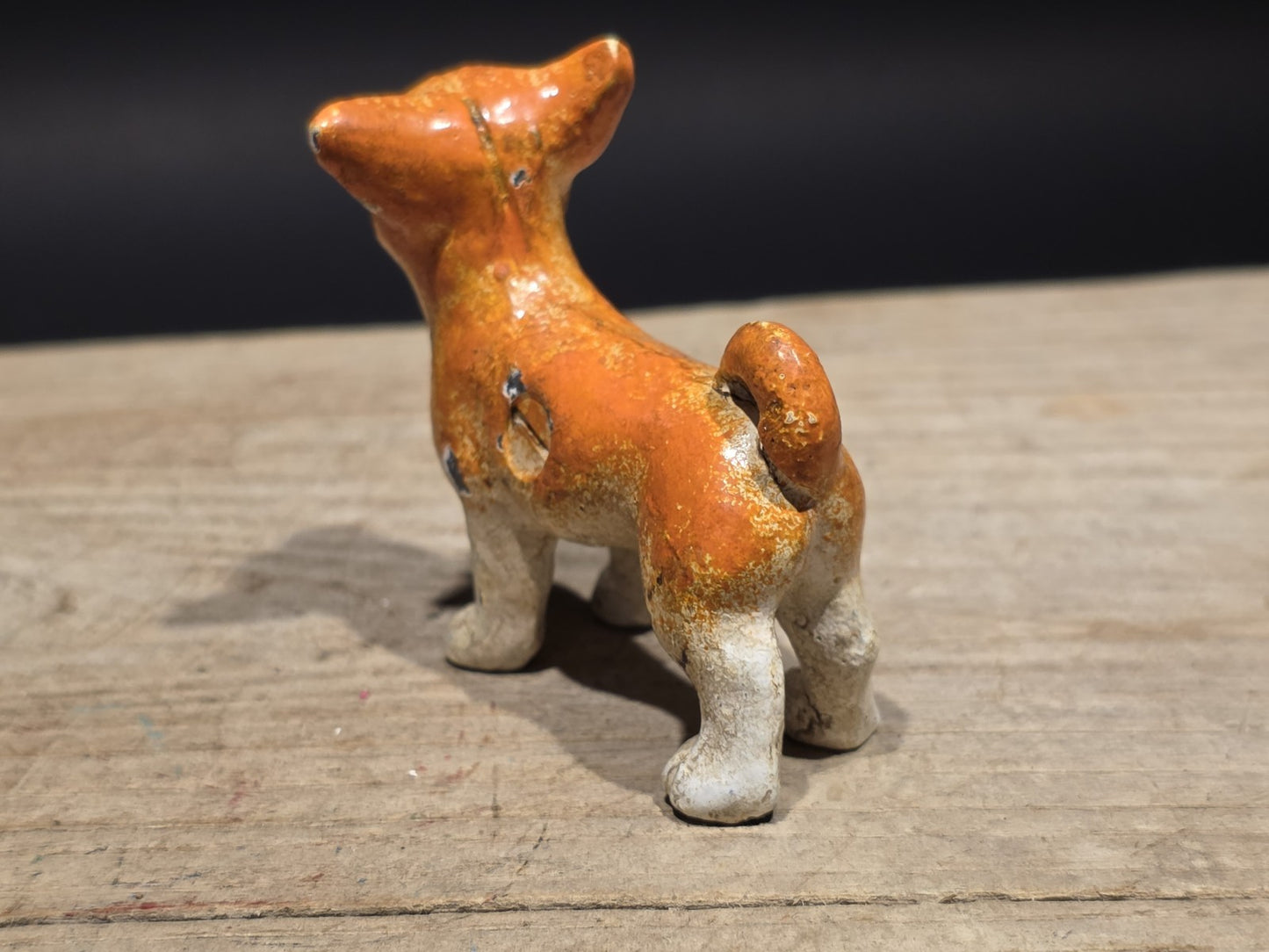 Vintage Antique Style Miniature Cast Iron Chihuahua Dog Figurine Dog