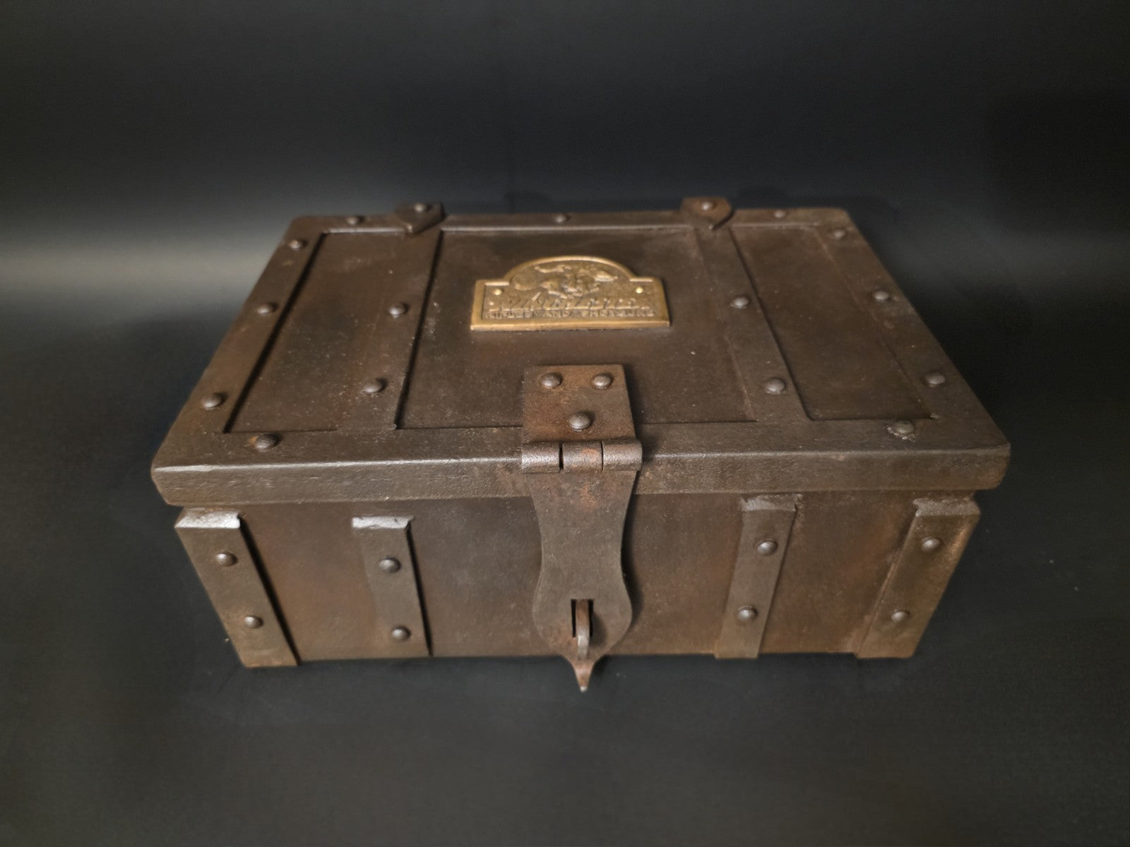 15" Antique Style Cast Iron Winchester Ammunition Chest Strongbox