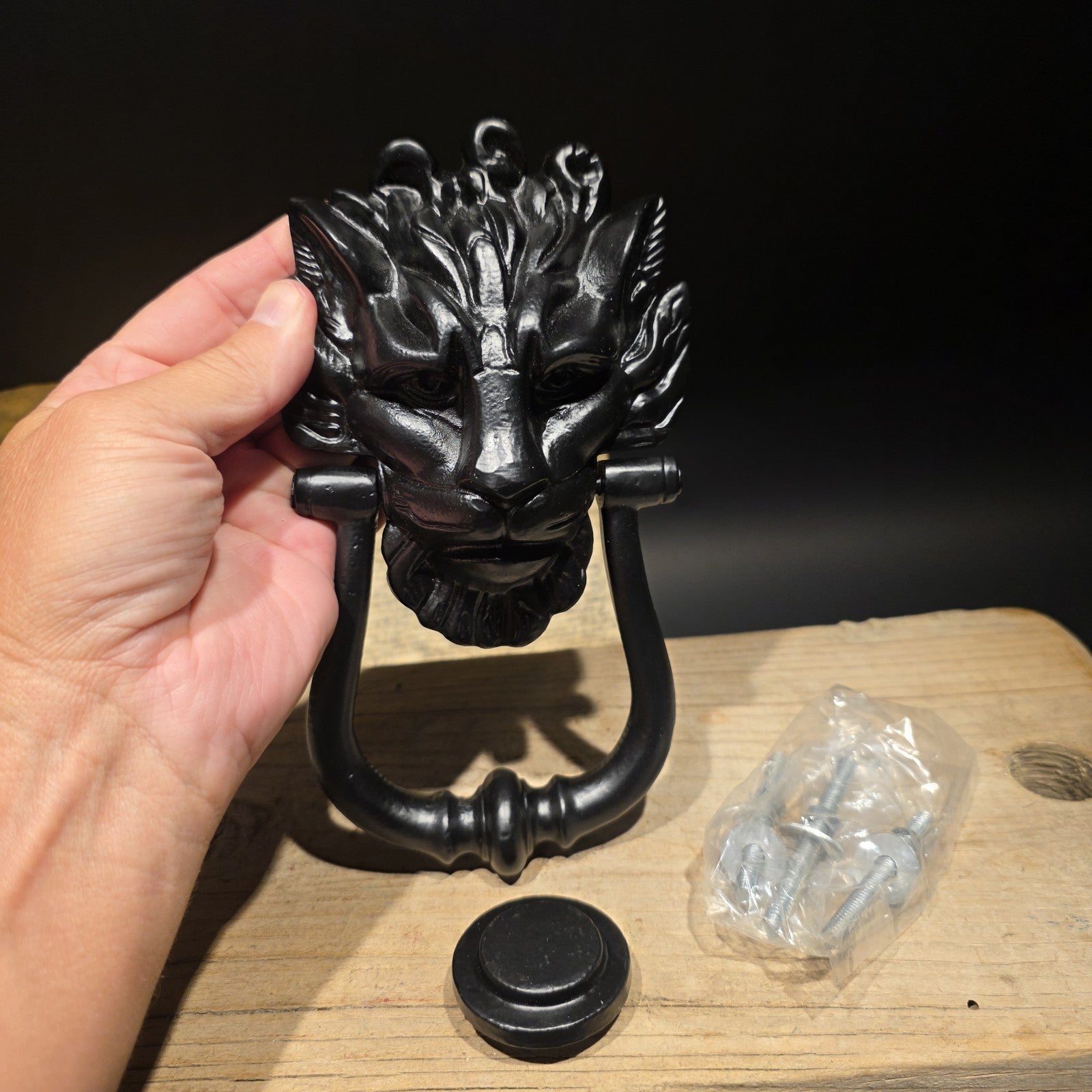 Cast Iron Lion Head Door Knocker – Victorian Style Entry Hardware