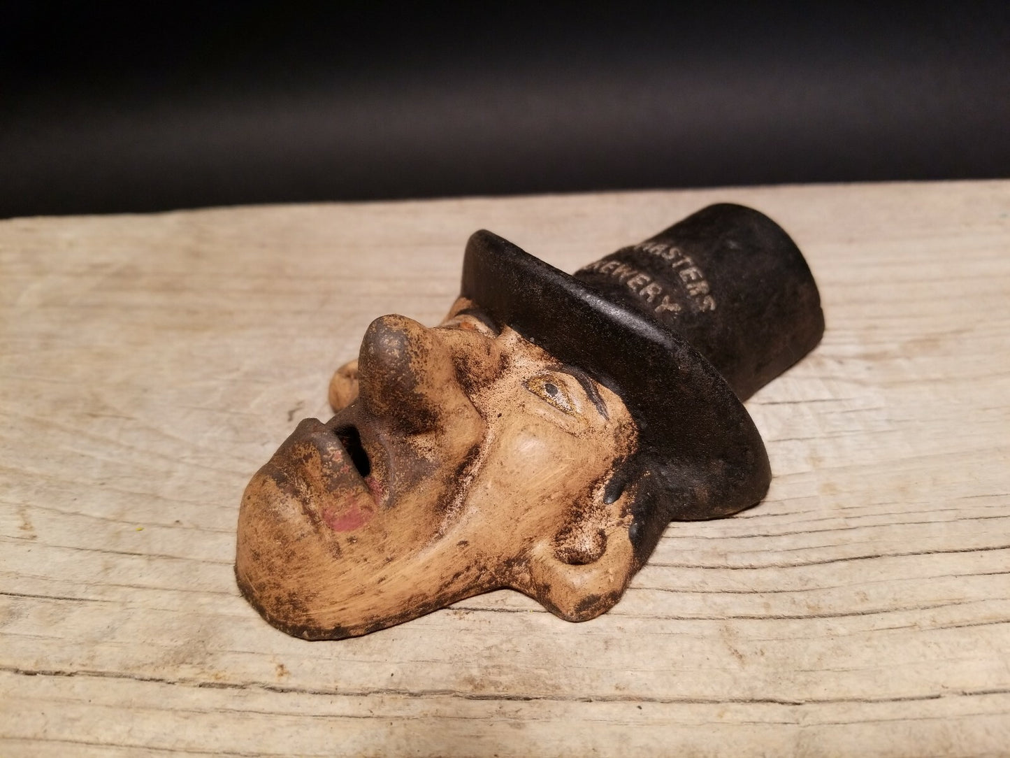 Antique Vintage Style Cast Iron Ole Masters Folk Art Figural Beer Bottle Opener
