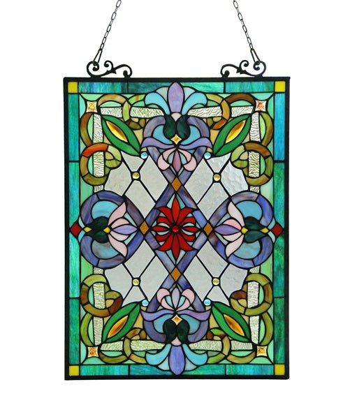 25" Stained Glass Hanging Window Pane Suncatcher