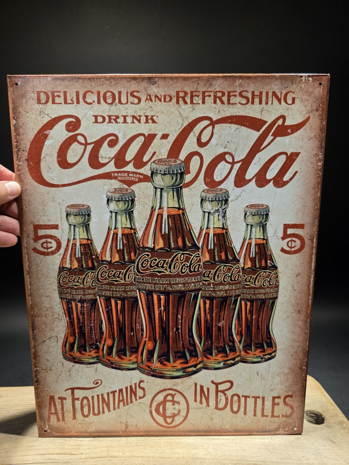 Metal Vintage Style Coca Cola Bottles Sign