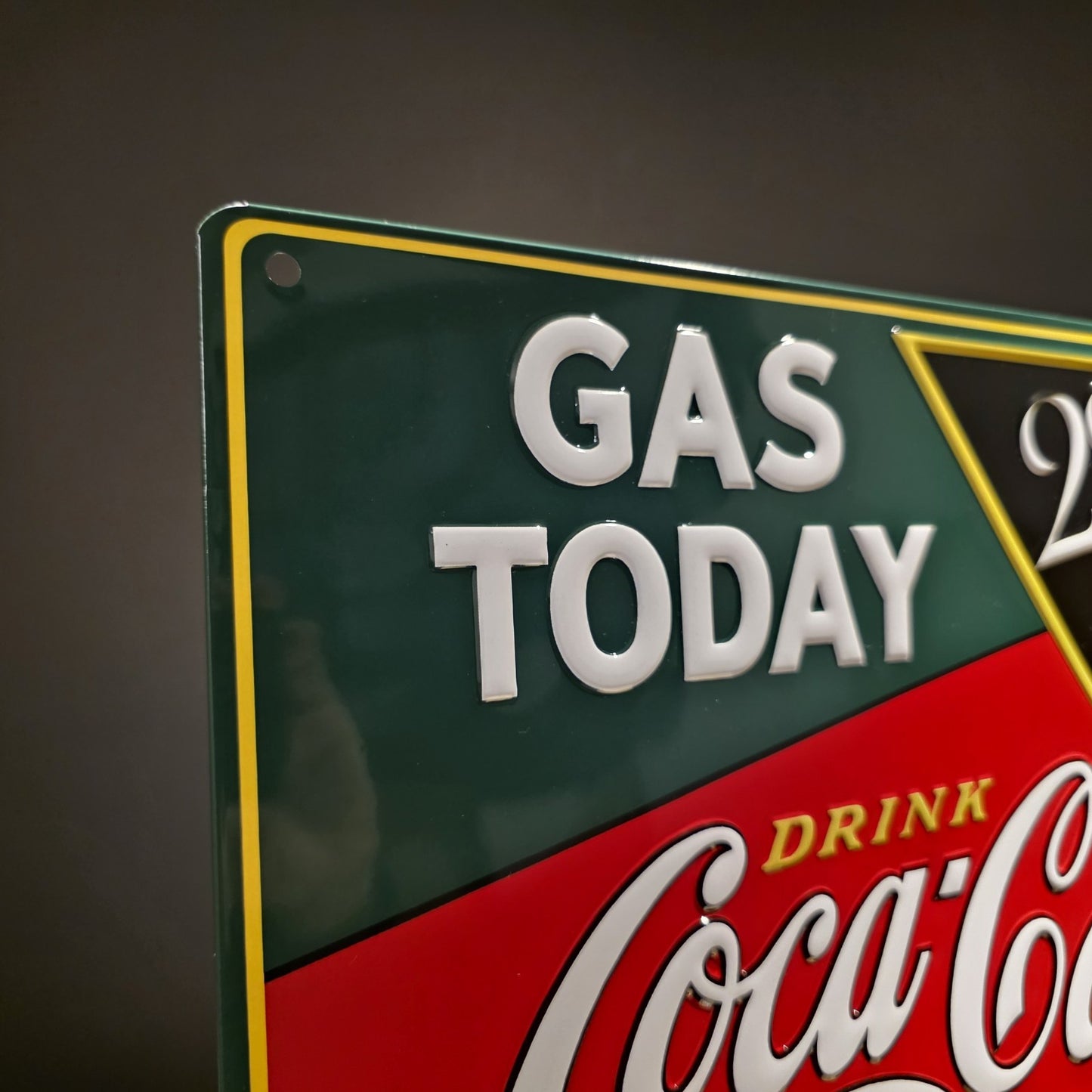 15" Coca-Cola Metal Vintage Style Gas Station Advertising Sign