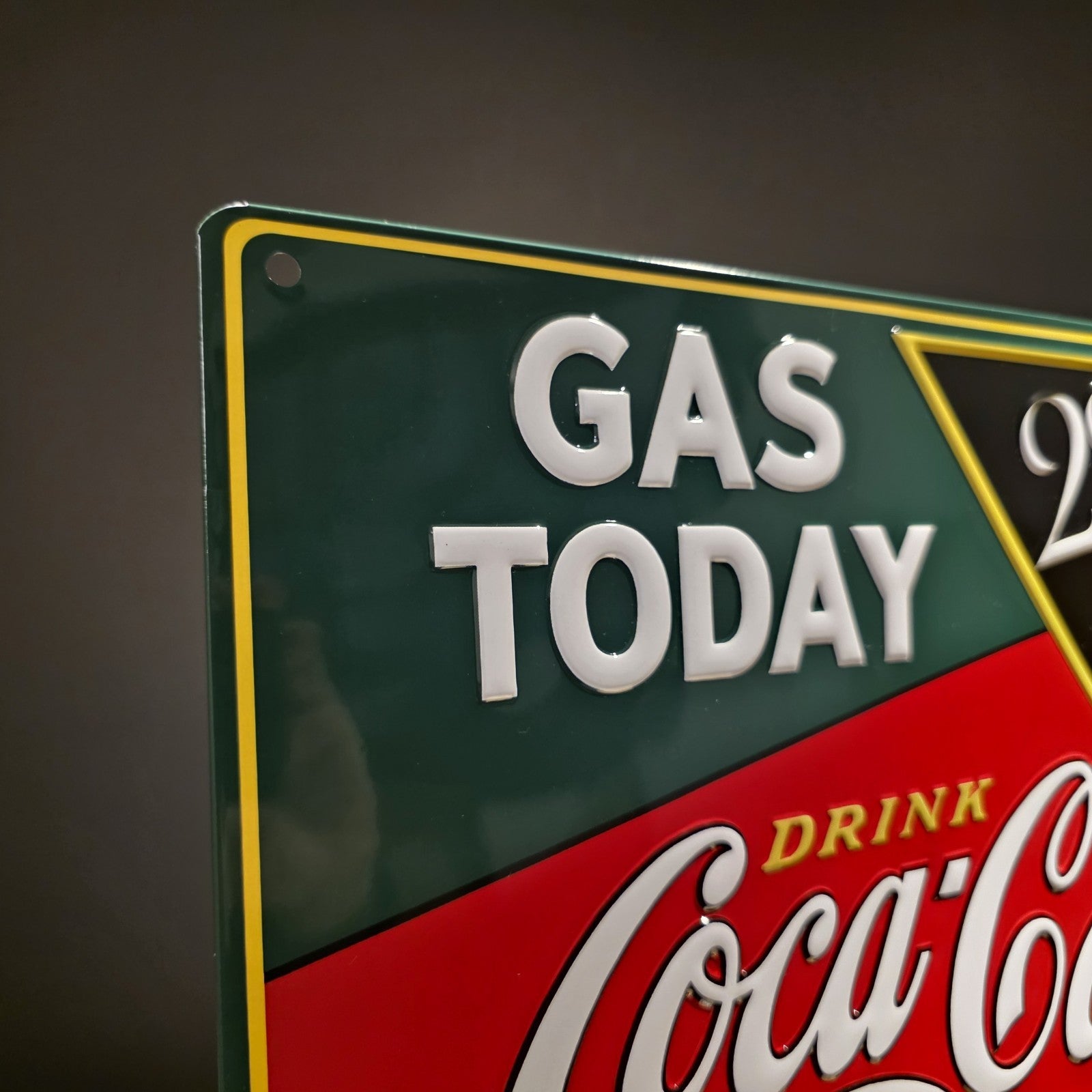 15" Coca-Cola Metal Vintage Style Gas Station Advertising Sign
