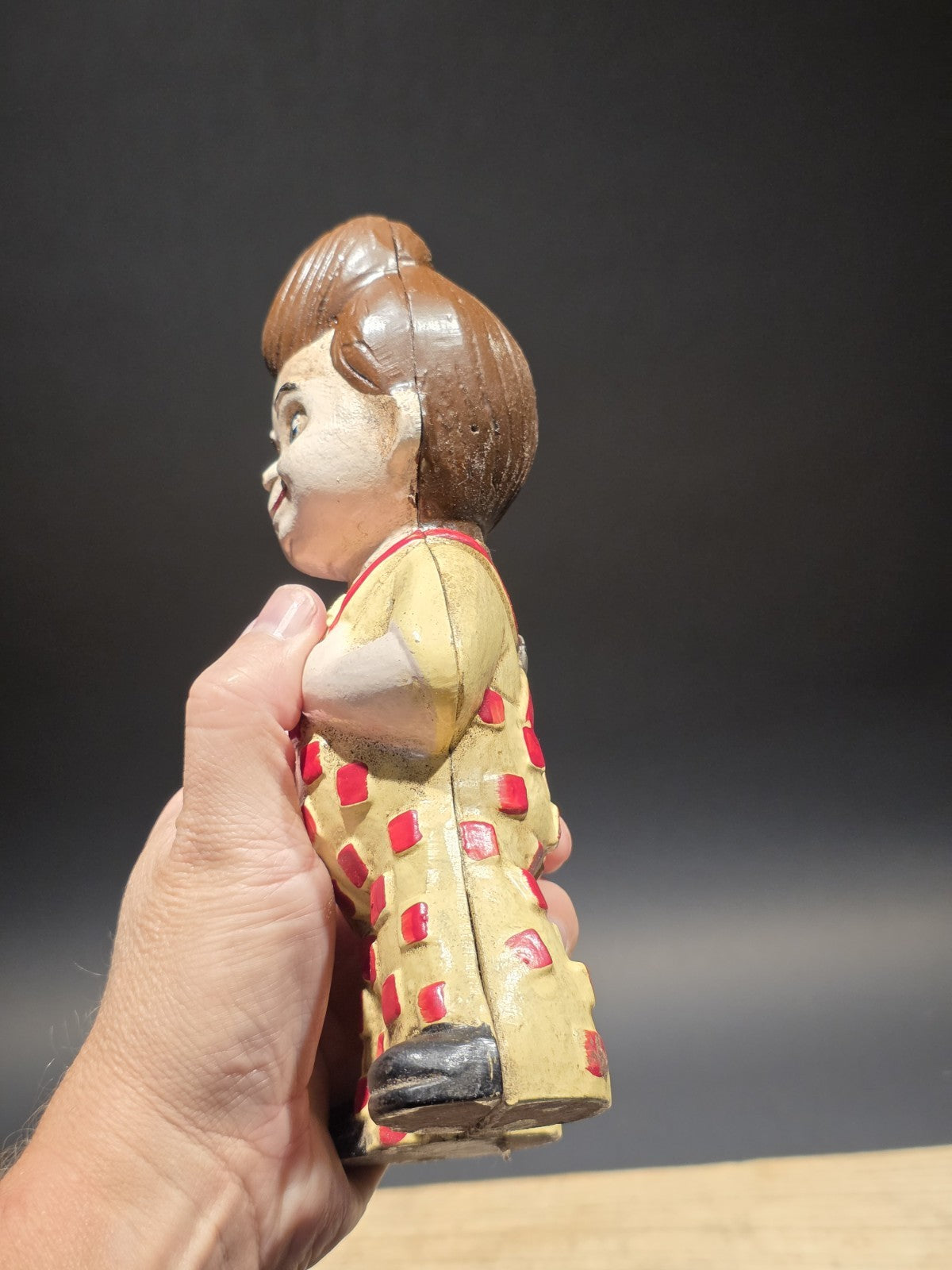 Antique Vintage Style Cast Iron Big Boy Coin Bank