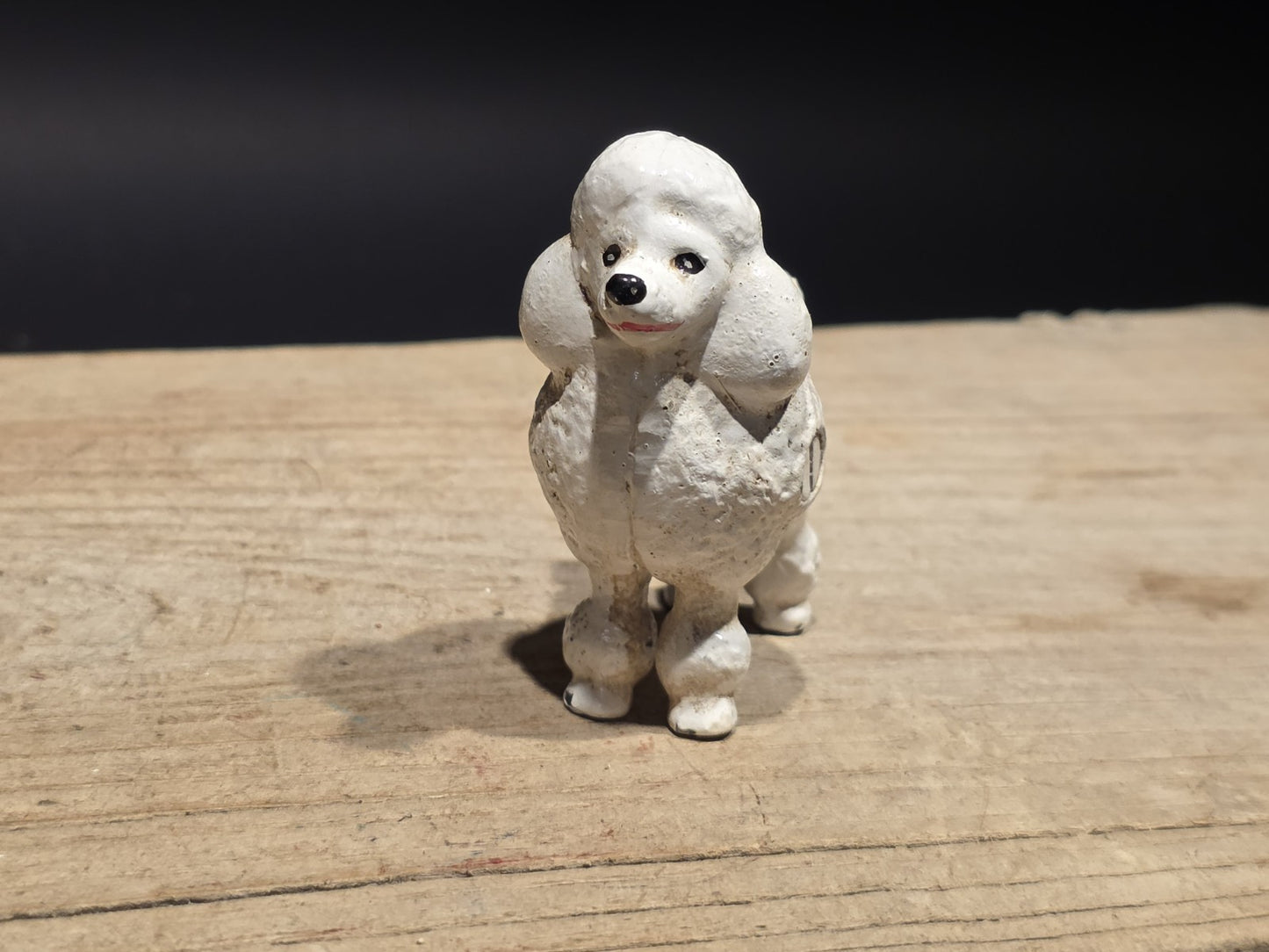 Cast Iron White Poodle Dog Figurine Vintage Style Poodle Statue