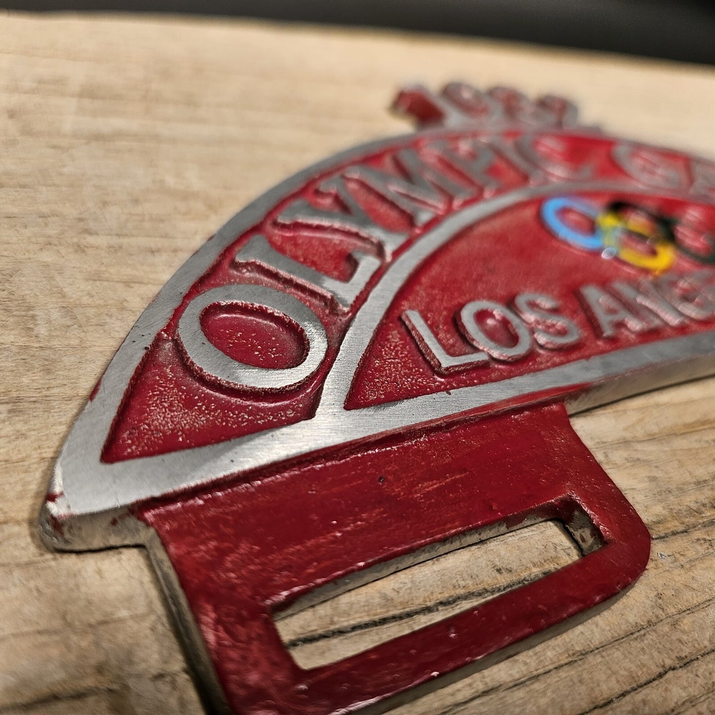 Vintage Style Aluminum 1932 Olympic Games License Plate Fob Topper