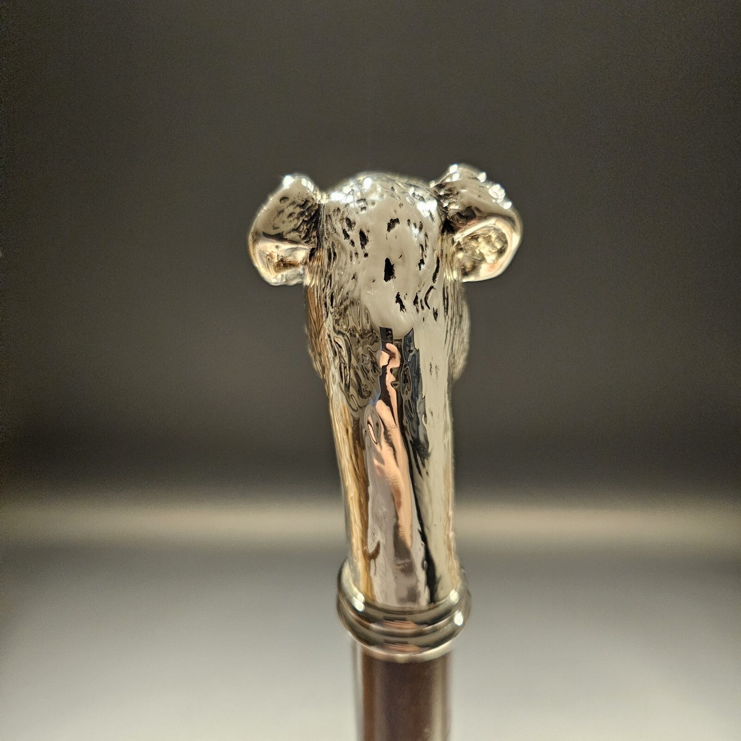 36" Antique Style Fox Terrier Dog Head Walking Stick Cane