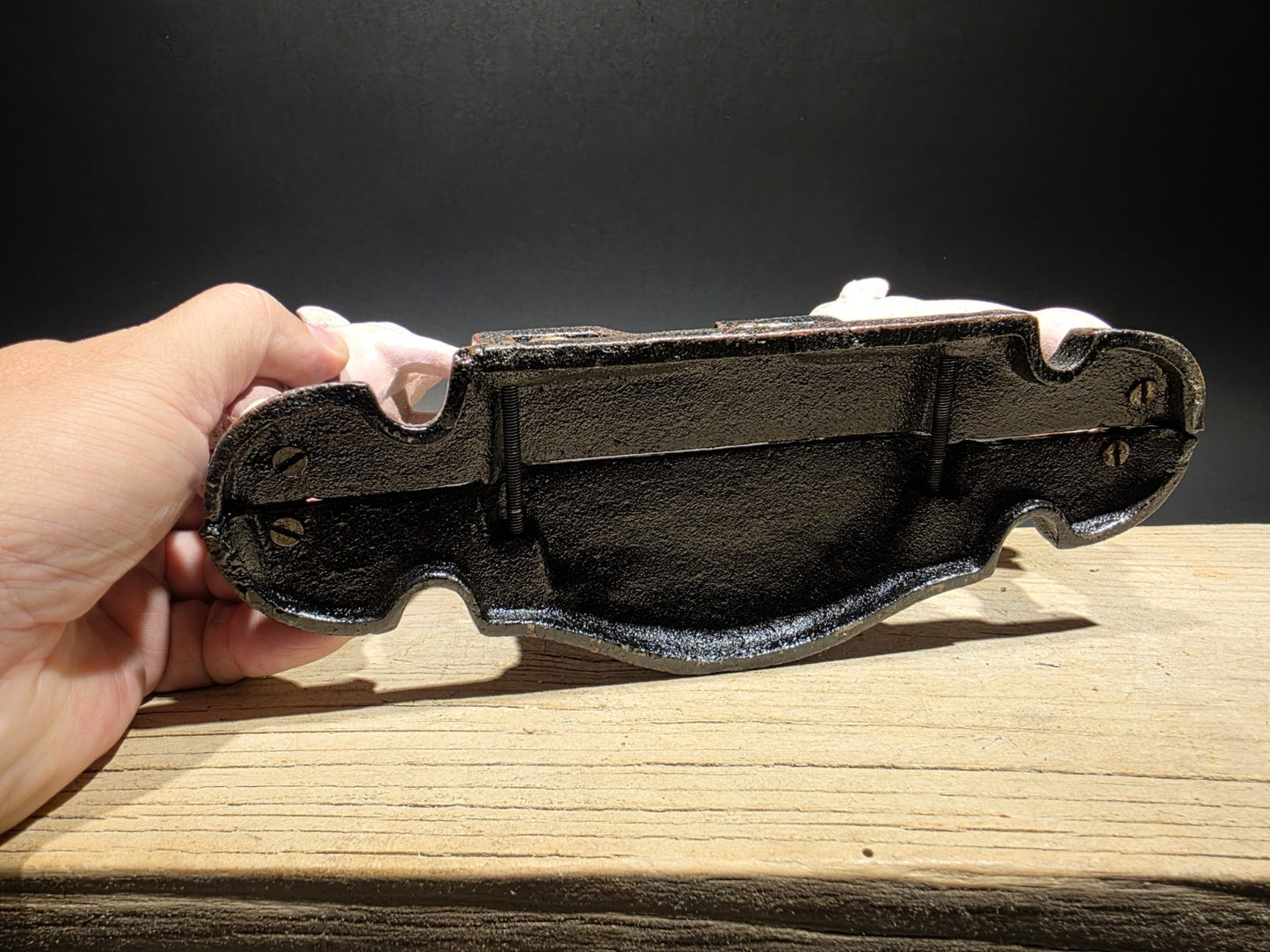 Antique Style Cast Iron Country Pink Pig Cast Iron Business Card Holder