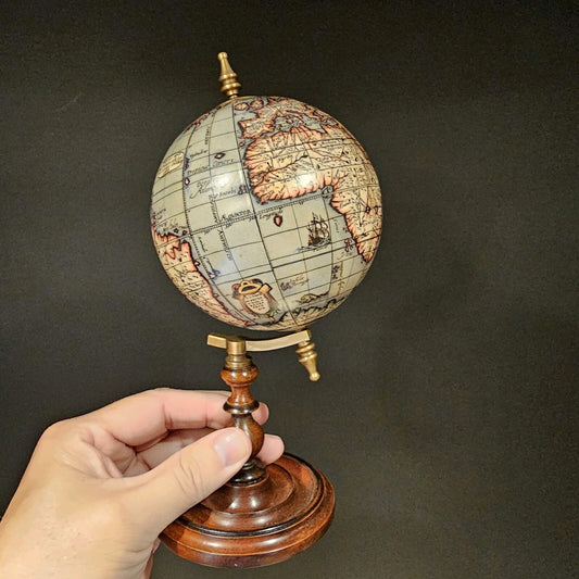 Old World Style 8" Globe w Turned Wood Stand