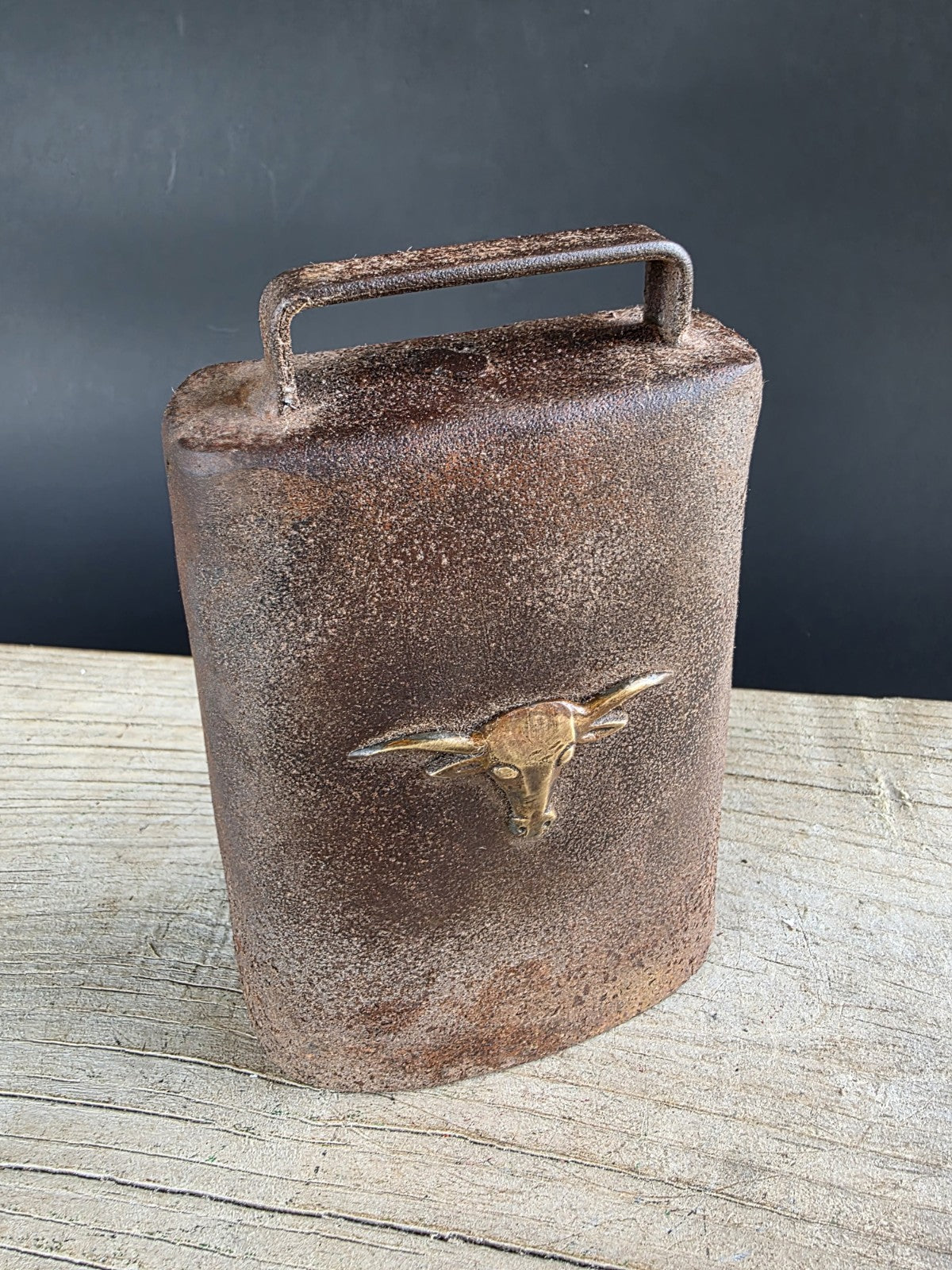 6 3/4" Primitive Vintage Antique Style Hand Wrought Iron Cow Bell