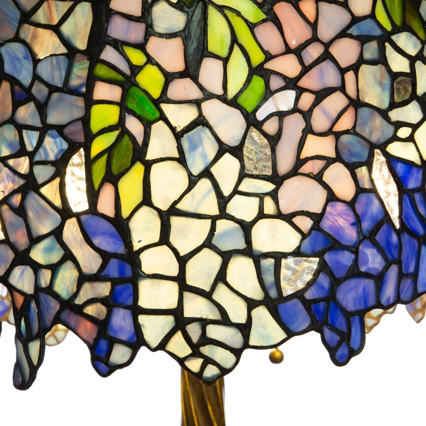 29.5" Wisteria Leaded Glass Stained Glass Table Lamp