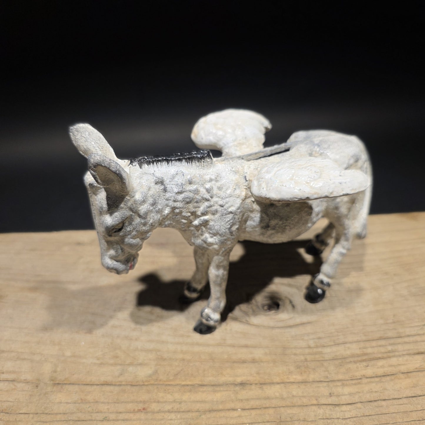 Antique Vintage Style Cast Iron Flying Donkey Coin Bank