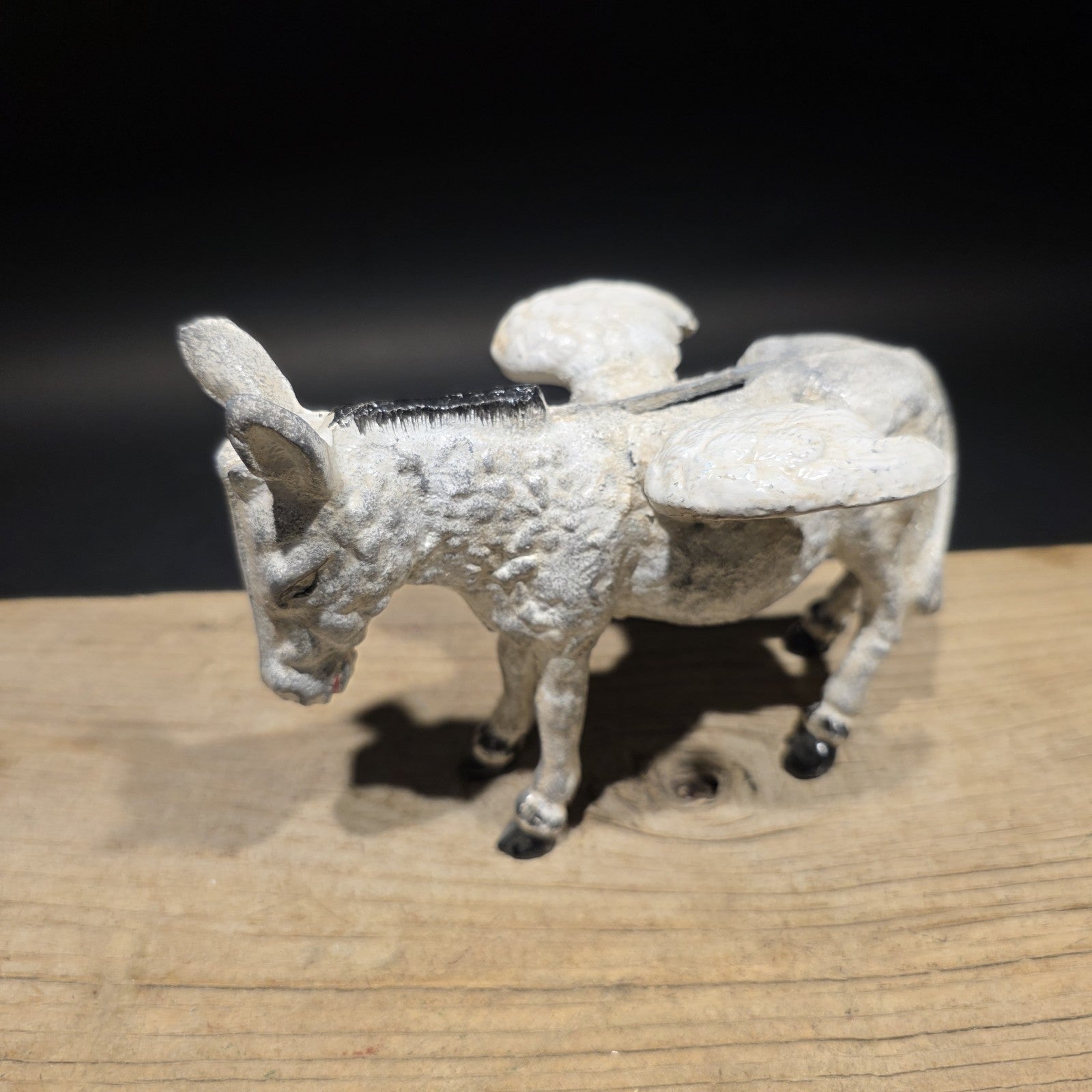 Antique Vintage Style Cast Iron Flying Donkey Coin Bank