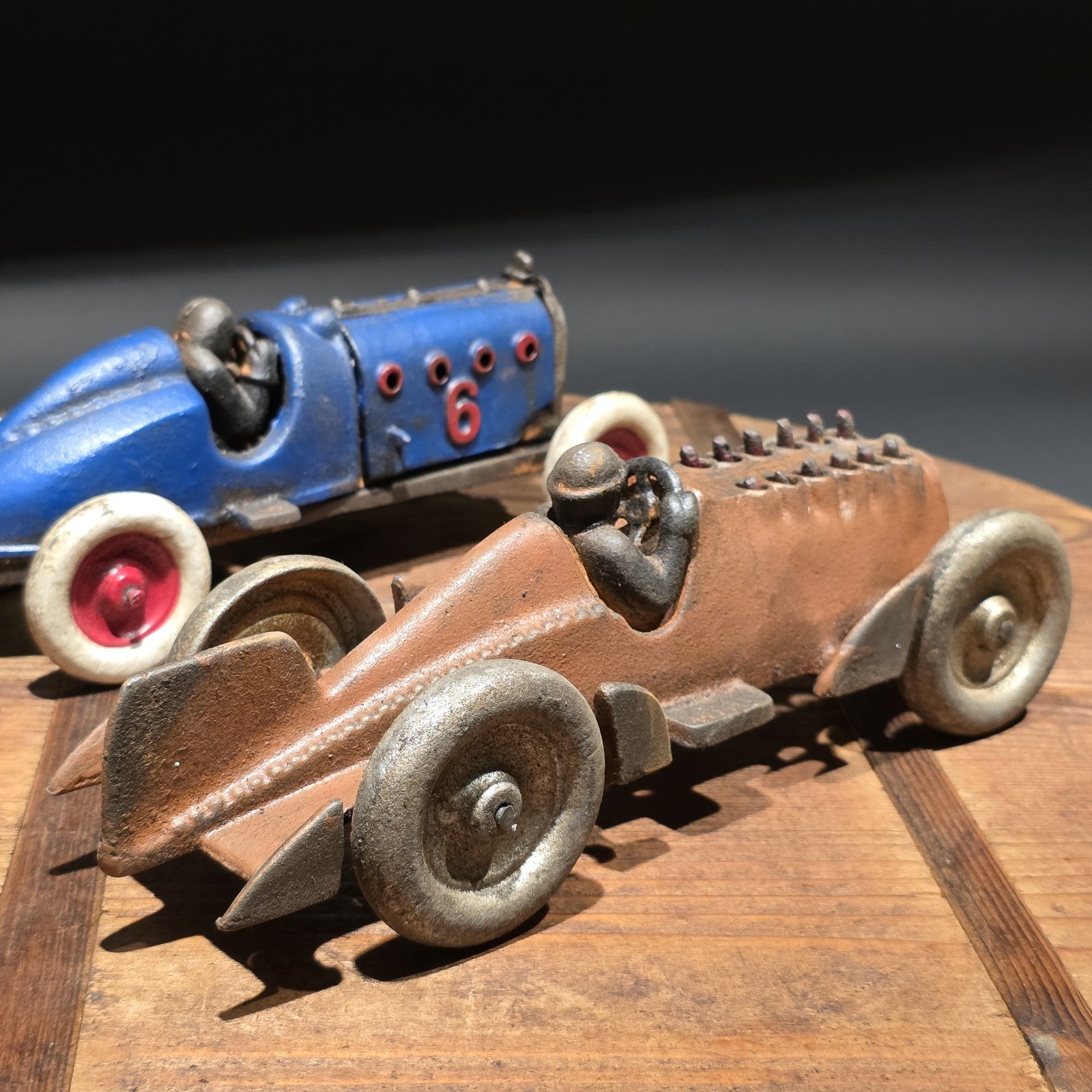 Cast Iron Race Car Toy Set – Vintage Style Open Wheel Racer Pair