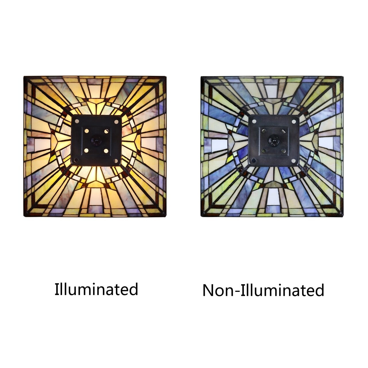18" 1 light Antique Vintage Style Stained Glass Mission Table Lamp