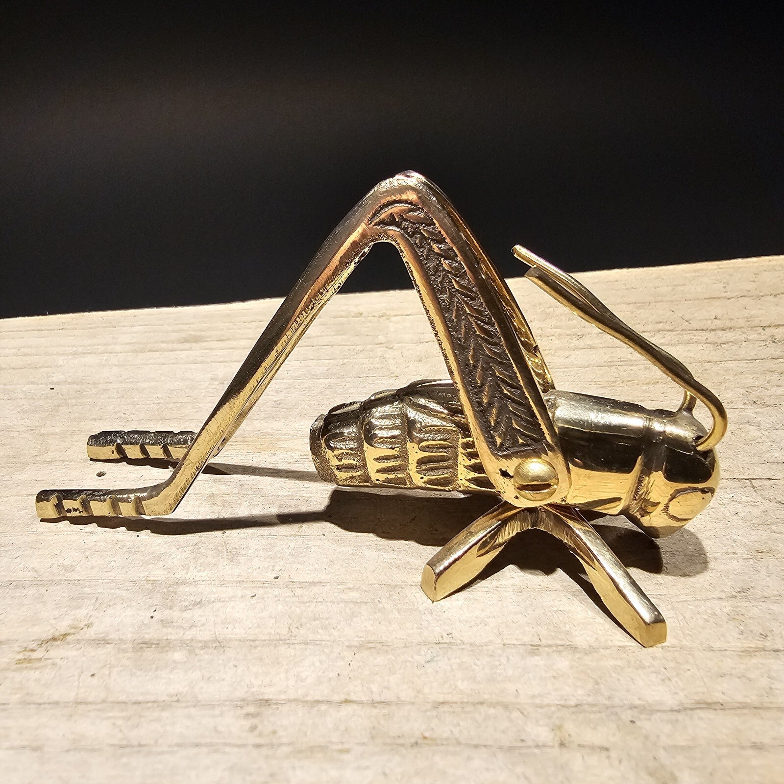 Antique Primitive Vintage Style Solid Brass Fireplace Hearth Cricket