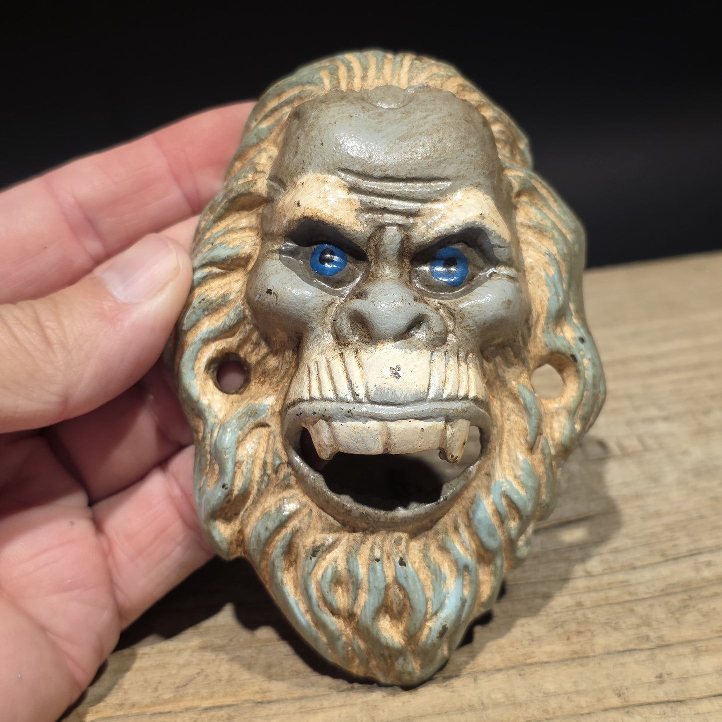 Antique Vintage Style Cast Iron Yeti Sasquatch Wall mount Bottle Opener