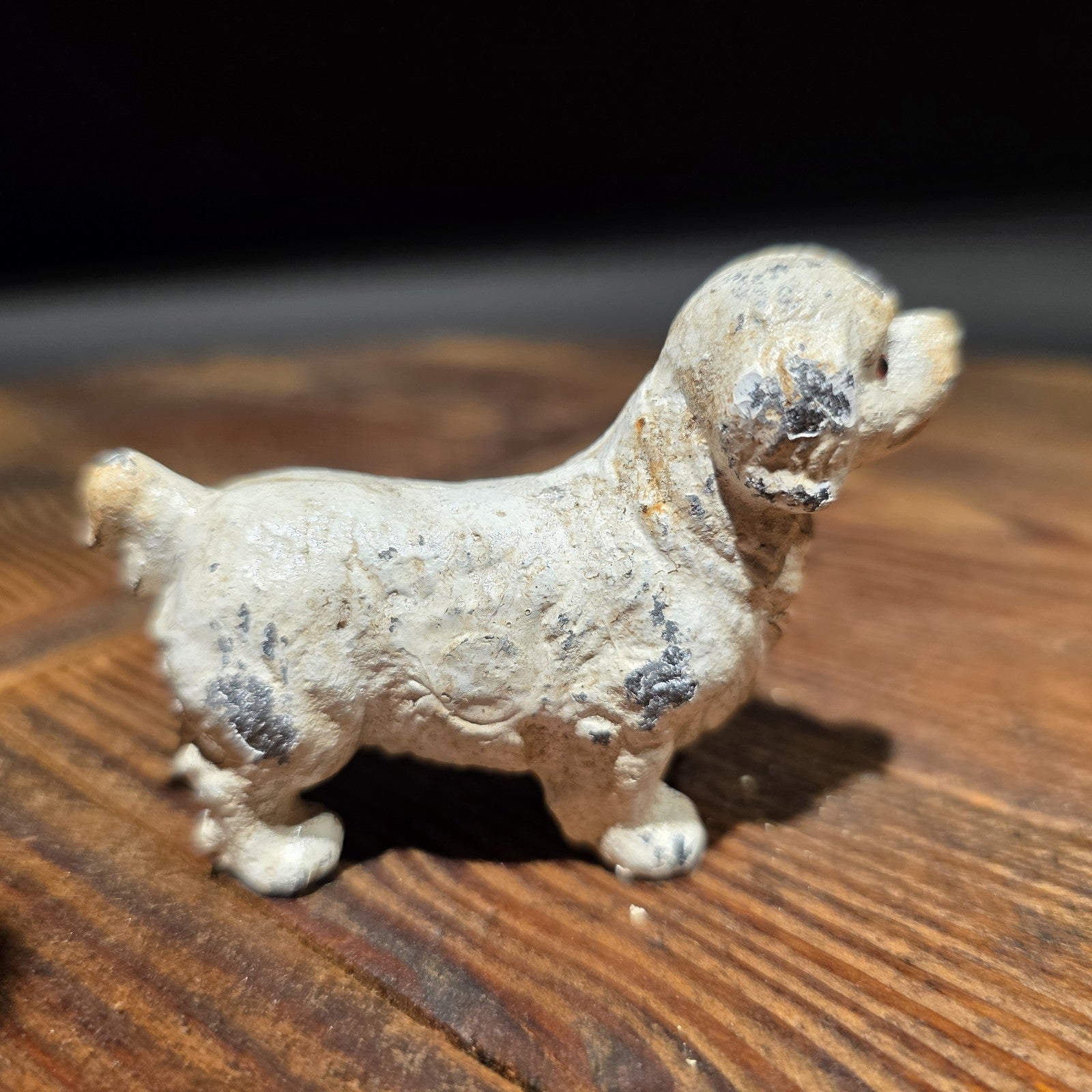 Cast Iron Spaniel Dog Figurine – Vintage Style Mini Animal Figure