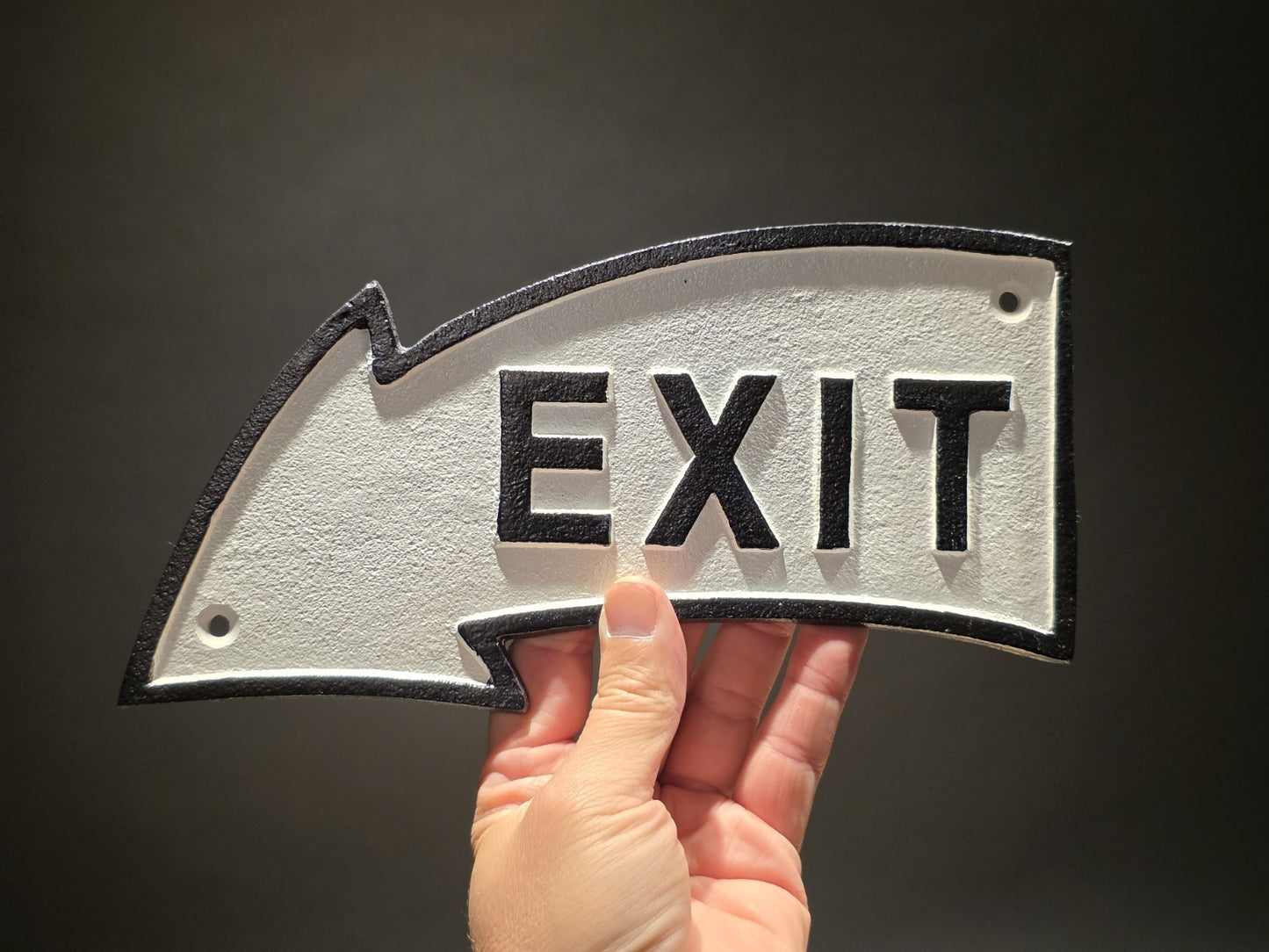 9 1/2" Vintage Style Cast Iron Arrow Exit Plaque Sign