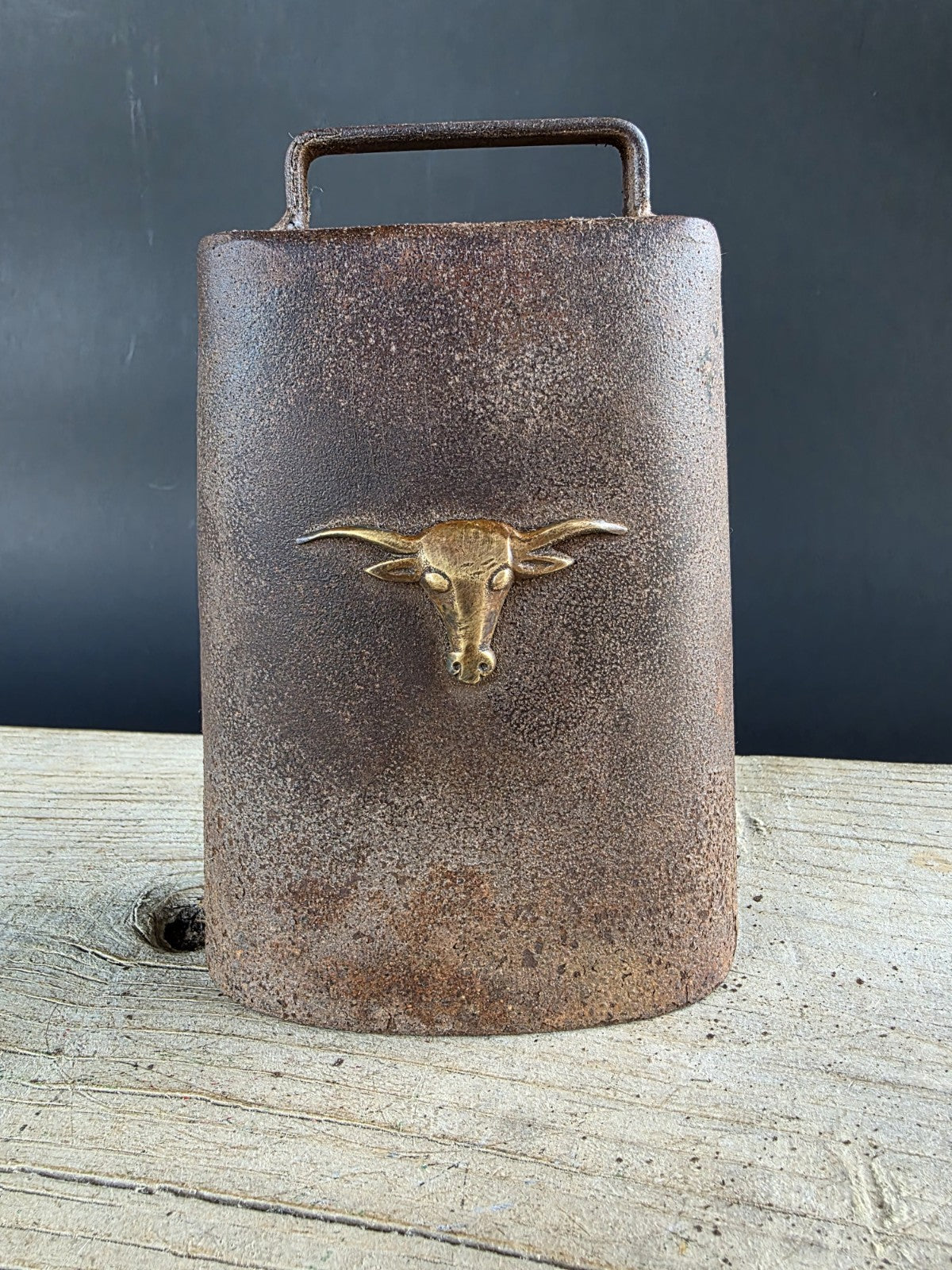 6 3/4" Primitive Vintage Antique Style Hand Wrought Iron Cow Bell