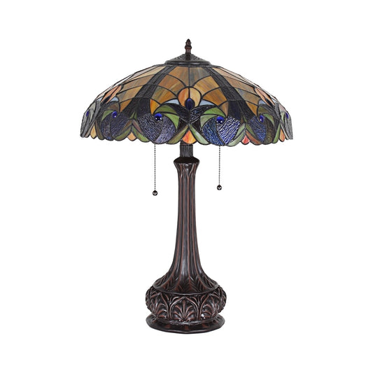 25.2" Antique Style Stained Glass Table Lamp