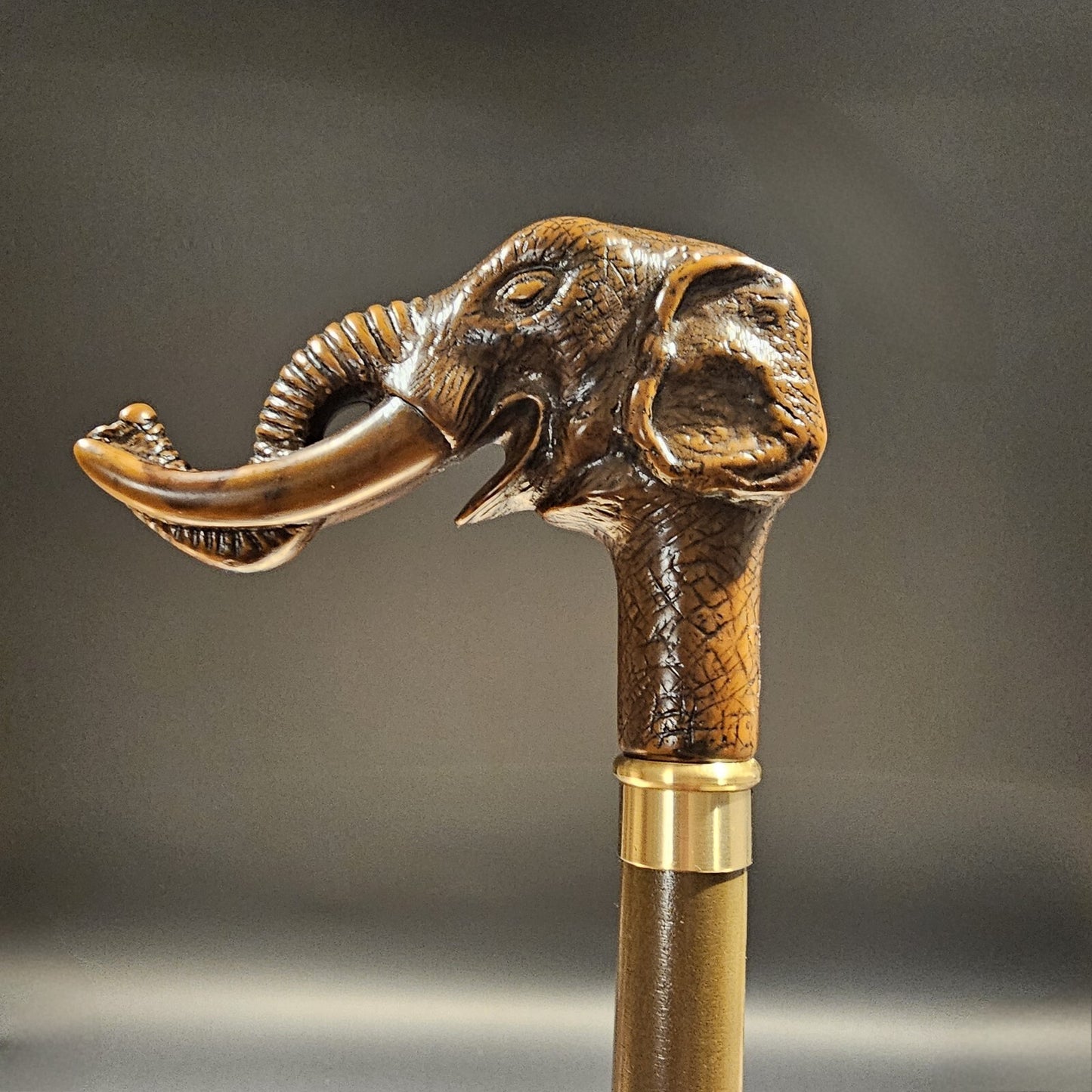36" Antique Style Elephant Walking Stick Cane