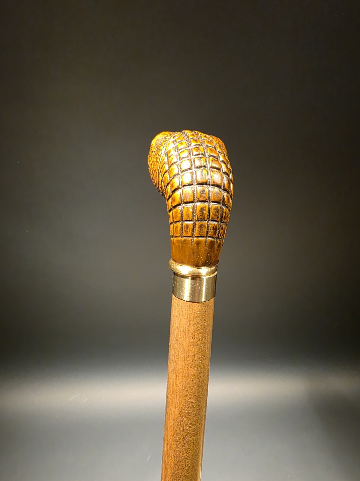 36" Antique Style Gator Head Walking Stick Cane