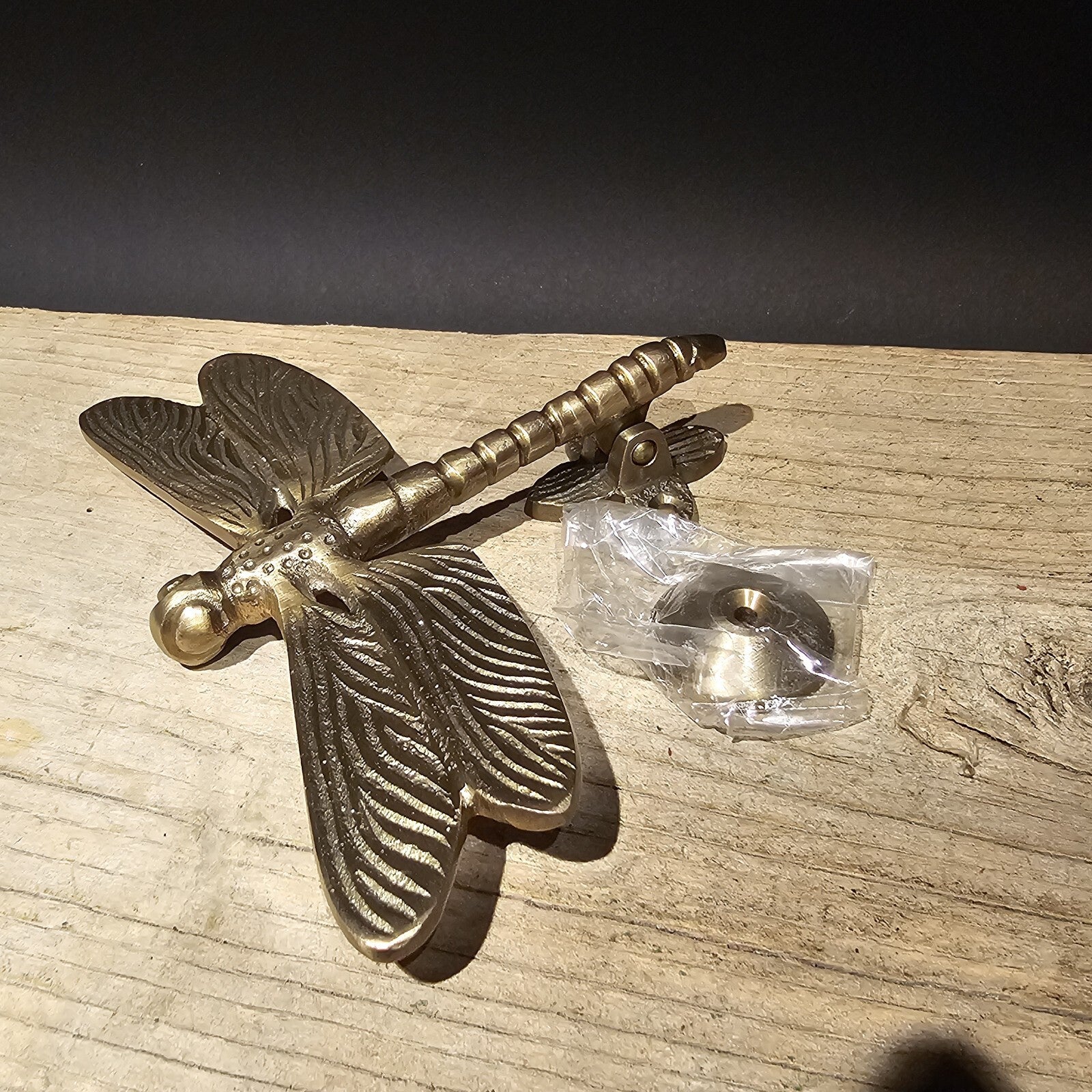 6-1/4" Antique Vintage Style Brass Dragonfly Door Knocker